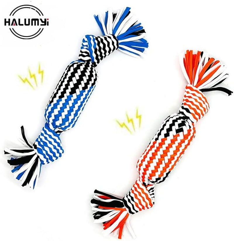 Knot Chewing Sound Dog Toys, Blue, Regular Size 5.61 Ounces