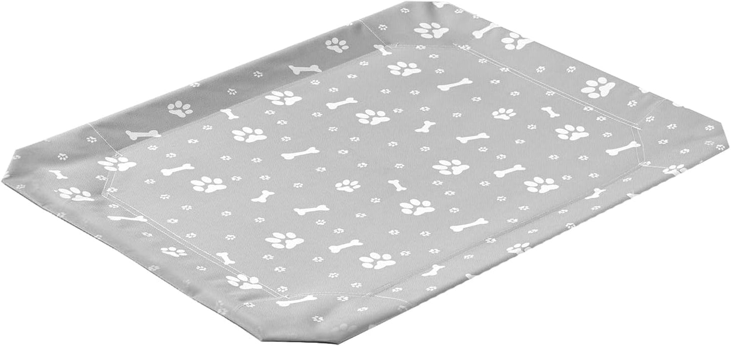 Elevated Dog Bed Pet Bed Replacement Cover, Raised Dog&Cat Bed with Washable Waterproof Mesh, Dog Cot Cat Bed Cover. L(43.3" L X 31.5" W X 7.5" Th) Grey