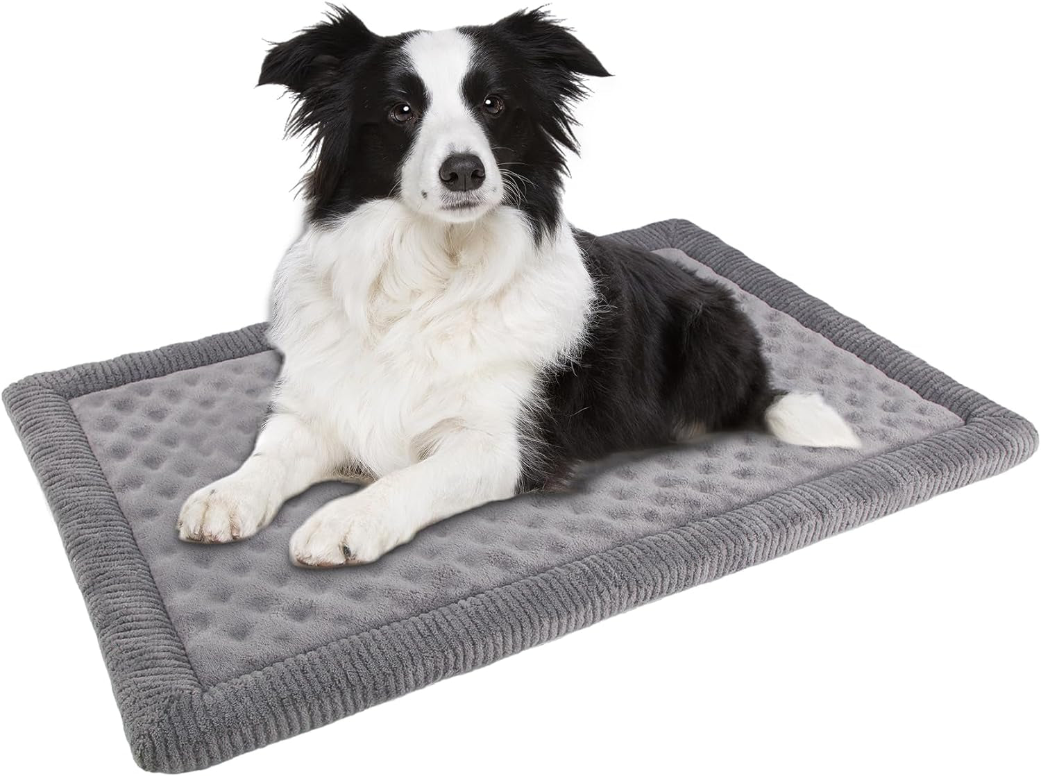 Dog Crate Pad 30X19 Inch Gray Memory Foam Dog Bed Mat for Small Medium Dog Grey Washable Puppy Sleeping Bed anti Slip