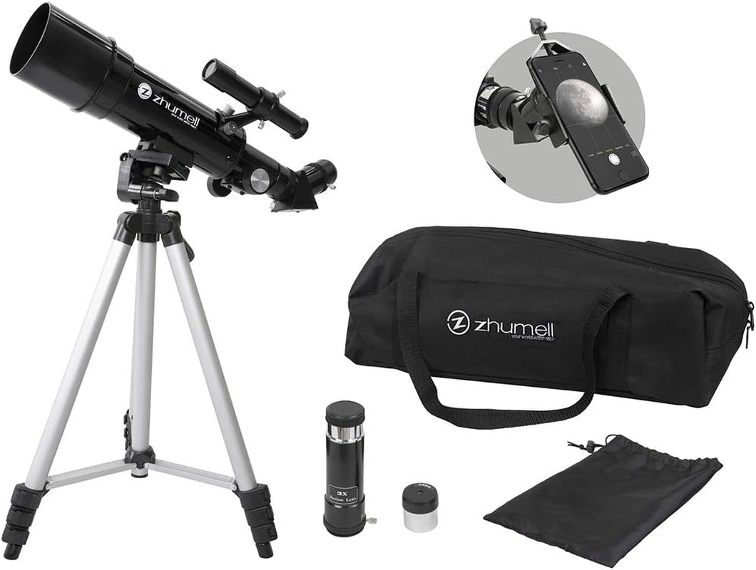 Zhumell - 60Mm Portable Refractor Telescope - Coated Glass Optics - Ideal Telescope for Beginners - Digiscoping Smartphone Adapter