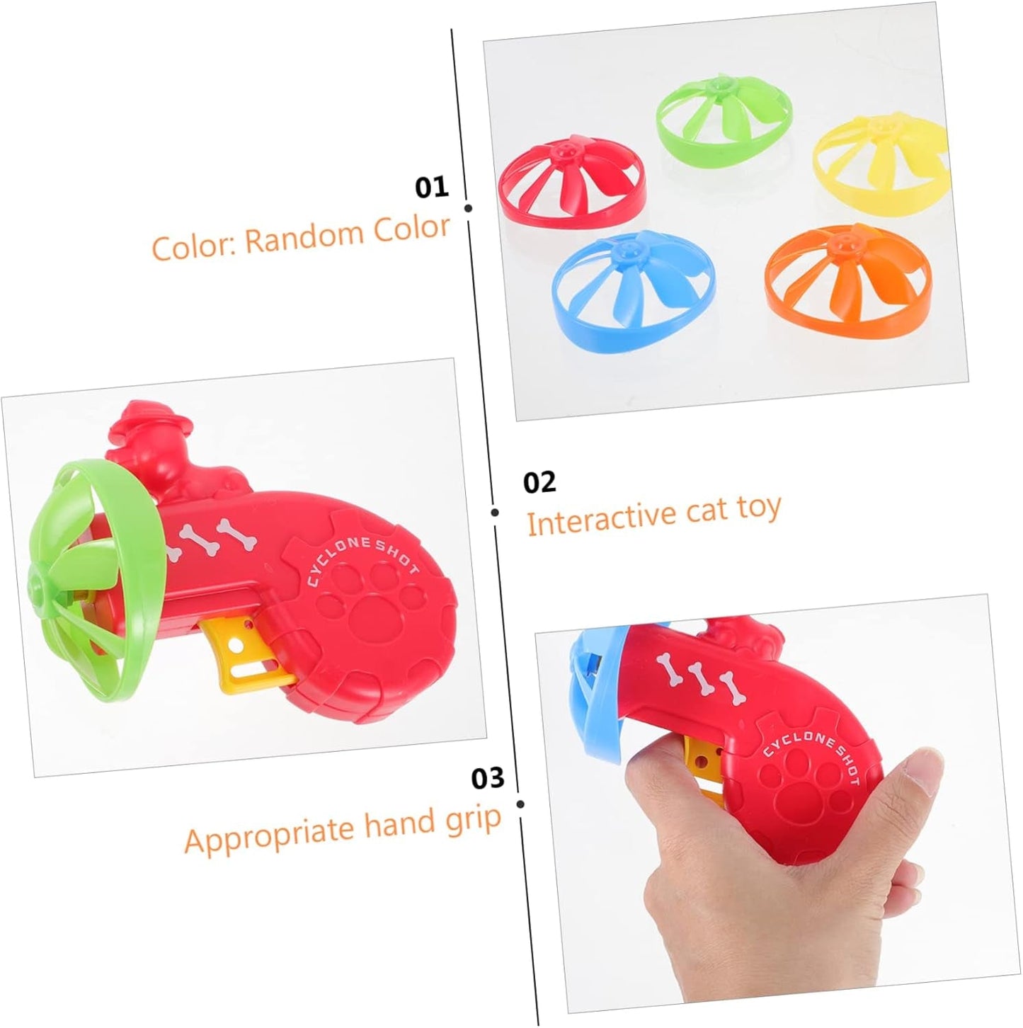 2Pcs Funny Cat Toy Set Flying Saucer Shooter Cat Toy for Boy Toy Disk Launcher Toy Interactive Dog Toy Boys Suits Outdoor Toy Chew Toys for Kids Brain Toy to Rotate Abs Sports Pet