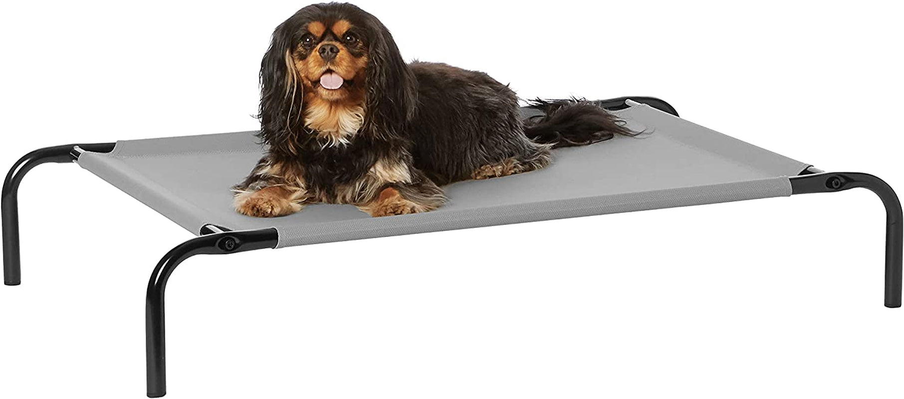 Amazon Basics Cooling Elevated Dog Bed with Metal Frame, Medium, 43 X 26 X 7.5 Inch, Grey