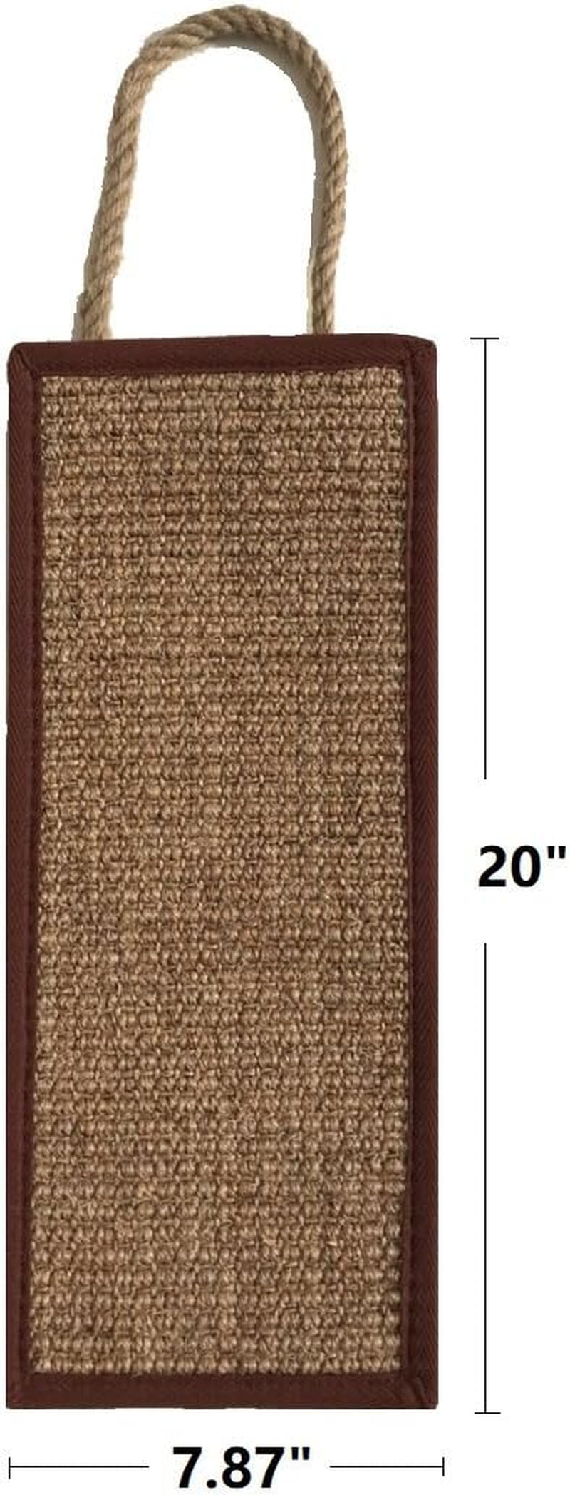 Natural Sisal Rope Covered Door Cat Scratching Mat (20"X7.8", Khaki)