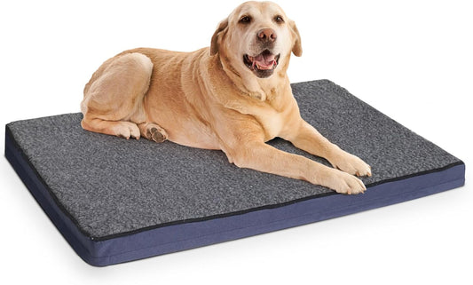 Dog Bed Mat Dog Crate Pad Mattress Reversible (Cool & Warm), Water Proof Linings, Removable Machine Washable Cover, Firm Support Pet Crate Bed