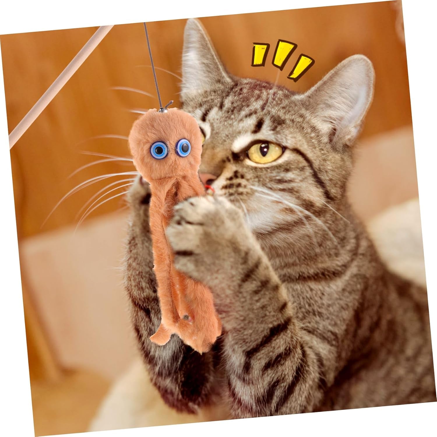 2Pcs Chew Toys Cat Toy Cat Fishing Pole Toy Stuffed Toy Octopus Toys Dealspet Supplies Teasing Toy for Cat Wand Toys for Indoor Cats Wooden Pole Cat Teaser Stick Plush