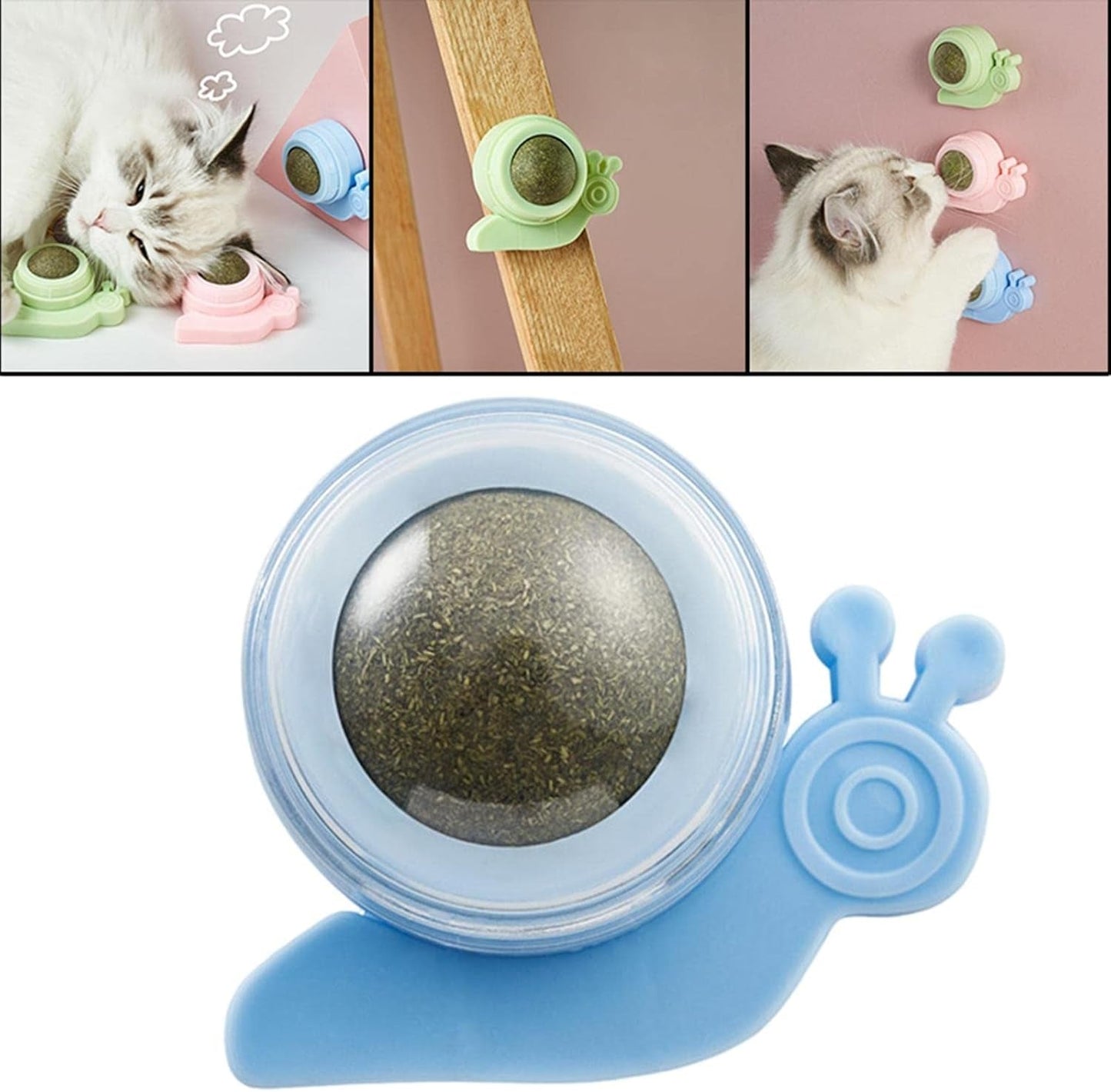 3 Pieces Cat Toys, Catnip Wall Ball,Cat Chew Toy, Rotatable Catnip Ball Toy Cats Toys W/Indoor Teeth Cleaning Cat Bite Toy for Kitten Pet Cat