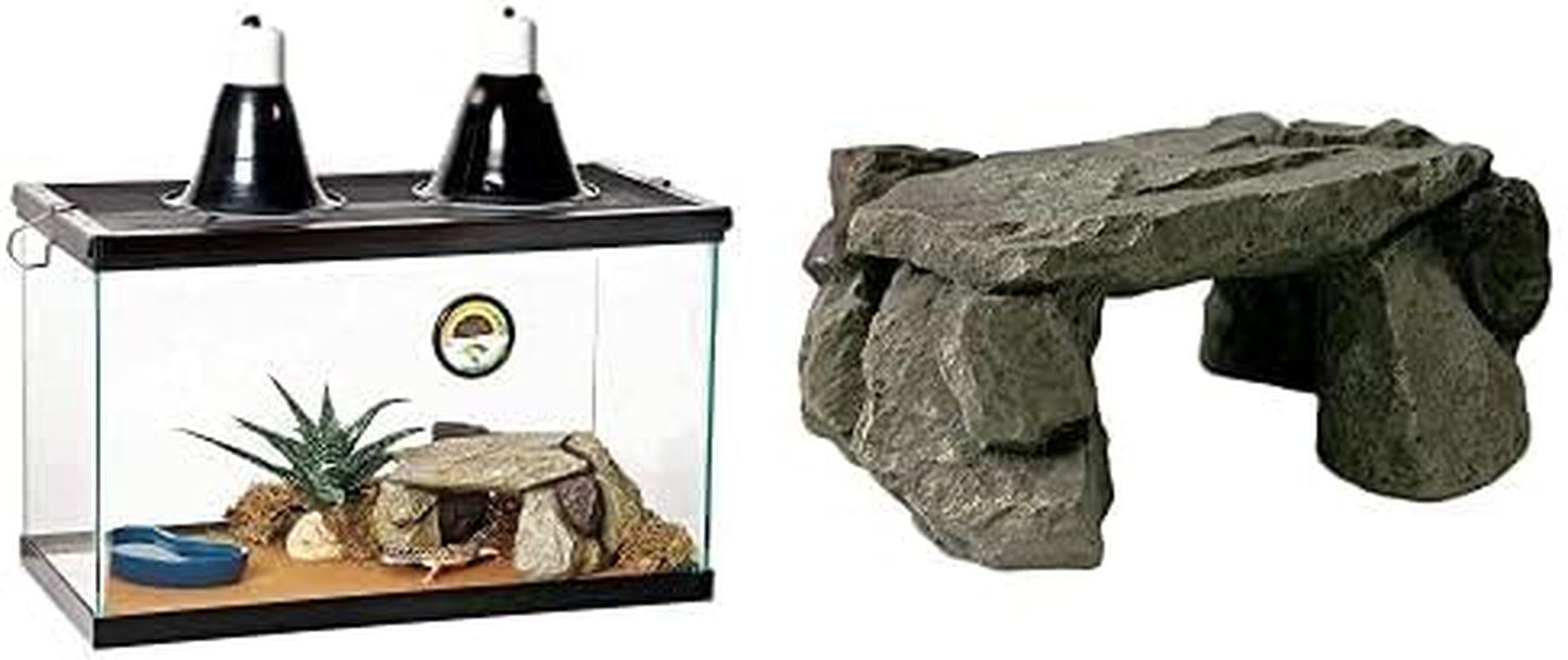 Zilla 10 Gallon Pet Reptile Starter Habitat Kit with Light and Heat for Small Desert Dwelling Animals