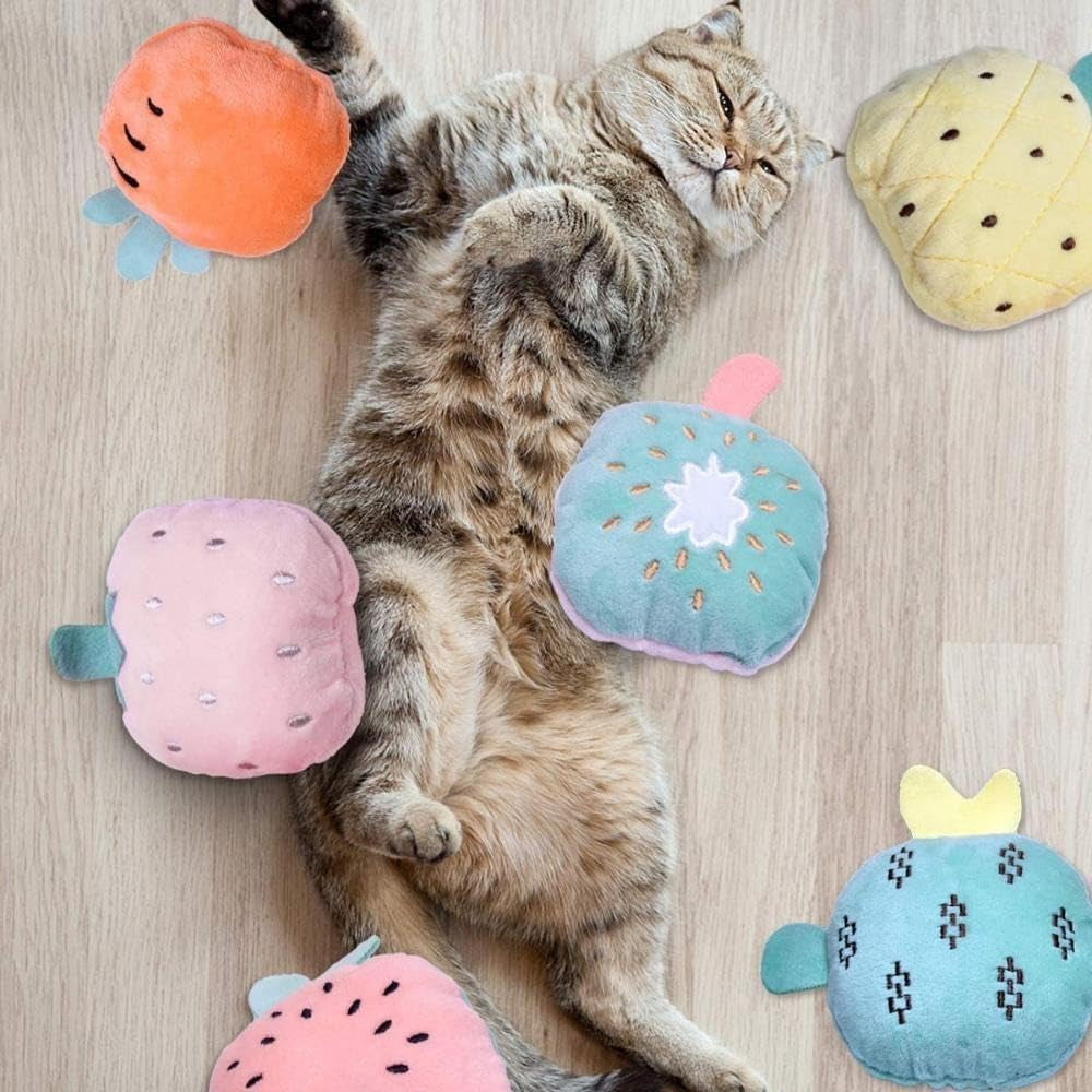 1Pc Carrot Cat Toys Catnip Toys, Cute Fruits Crinkle Cat Pillow Toys,Interactive Cats Toys, Cat Teething Chew Toys Pillow for Outdoor Indoor Kittens Pet Supplies