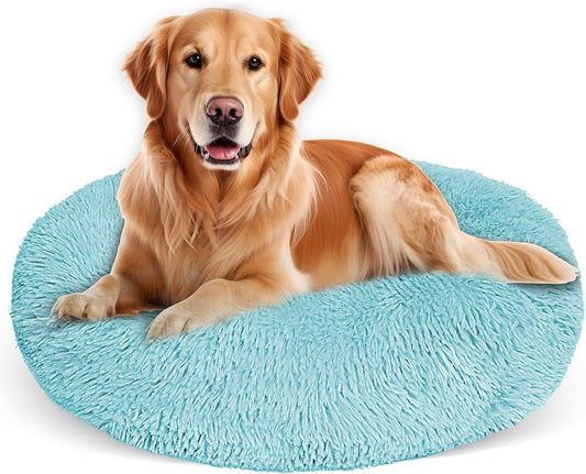 Dog Bed for Small Medium Large Dogs,27 Inch Calming Dogs Bed Machine Washable, Fluffy round Pet Bed Non-Slip, Calming Soft Plush Donut Cuddler Cushion Self Warming for Puppy and Kitten