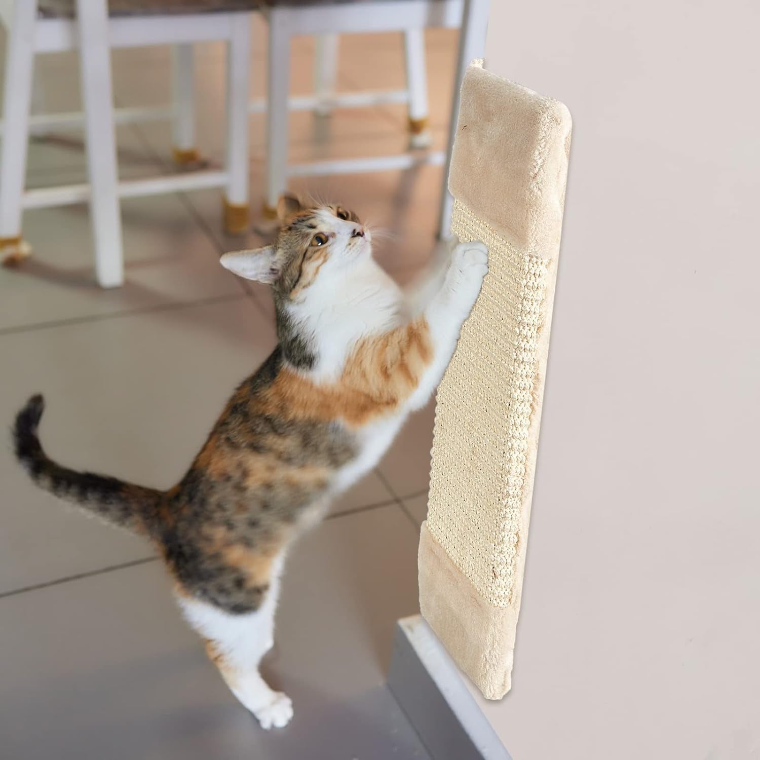 3 Pack Corner Pet Scratch Pad Mounted Corner Wall Cat Scratcher Hanging Sisal Cat Scratch Pad Vertical anti Scratching Cat Wall Protector with Wall Fixings for Door Couch, 16 X 9 Inches