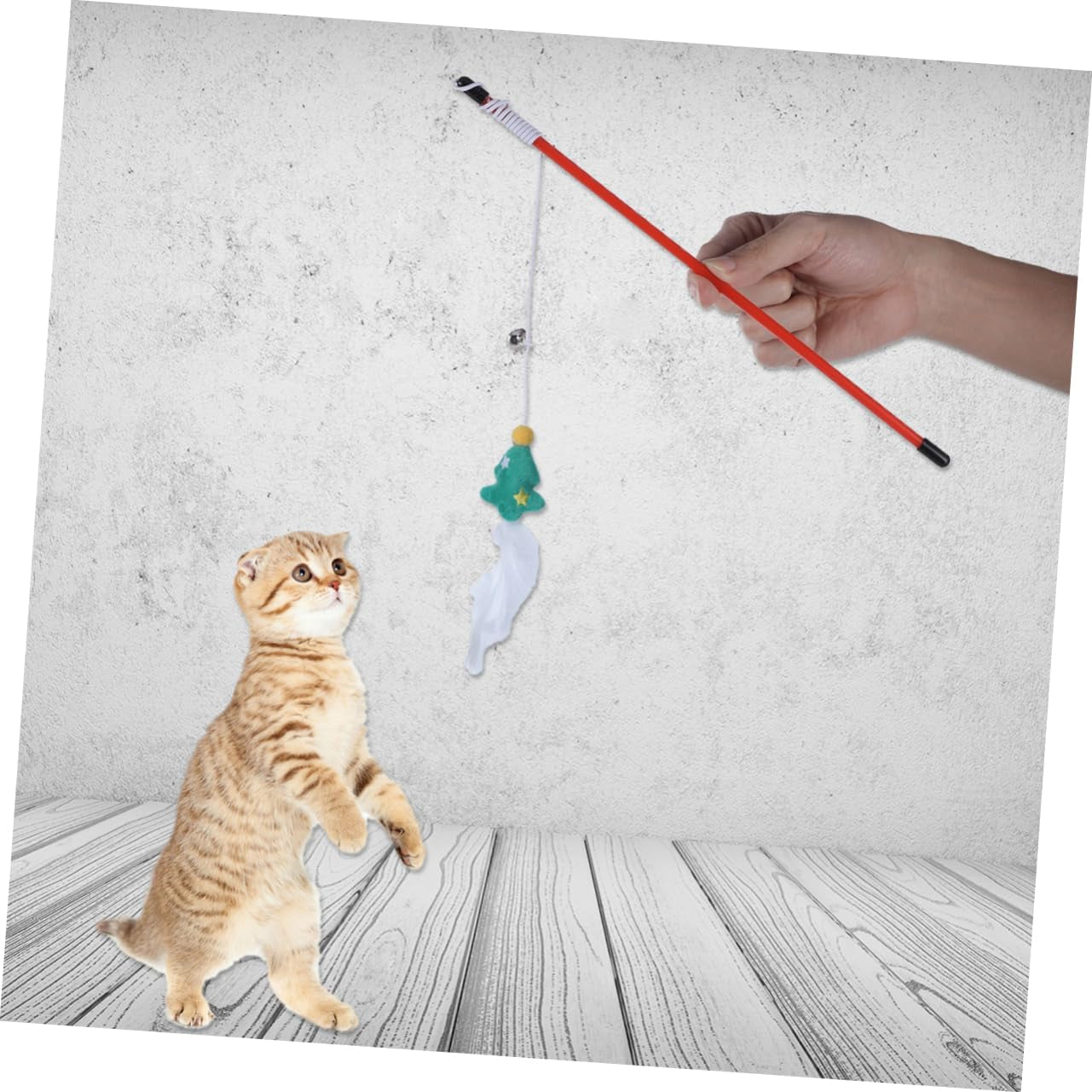 3 Pcs Christmas Cat Wand Toy Cat Toys Dog Interactive Cat Wand Teaser Toys Interactive Cat Teaser Wand Christmas Cat Teaser Toys Pet Teaser Stick Elder Tease Stick the Cat