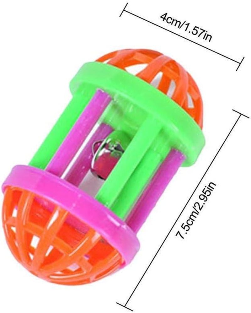 10 Pack Pet Toy Bell Six-Column Grid Bell Cat Toy Pet Cat Toy Bell Ball Plastic Ball Parrot Parrot Rabbit Cat Dog Toy Ball Color Bird Bell Ball (Size : 7.54Cm)