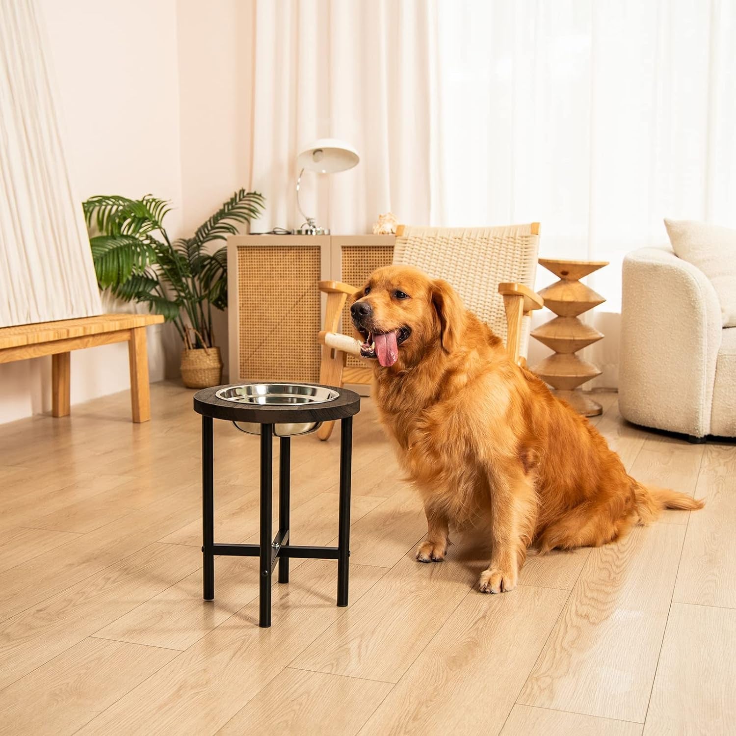 Yangbaga Large Dog Feeding Station, Extra High Elevated Dog Bowl with Durable Metal Legs, Raised Dog Food&Water Feeder, Comes with a Big Stainless Steel Bowl for 13 Cups of Water or 35 Oz of Dog Food