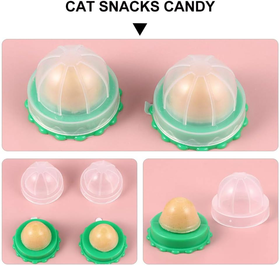 10Pcs Cat Snack Heathy Licking Nutrition Gel Energy Ball Catnip Cat Treats Toy Pet Supplies (Random Flavor)