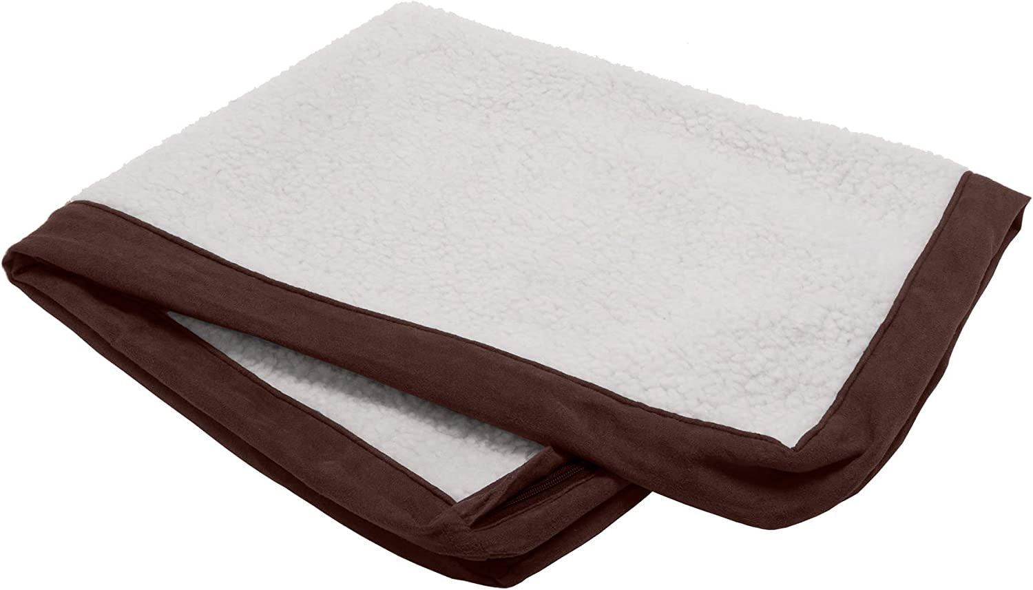 Furhaven Replacement Dog Bed Cover Sherpa & Suede Mattress, Machine Washable - Espresso, Large