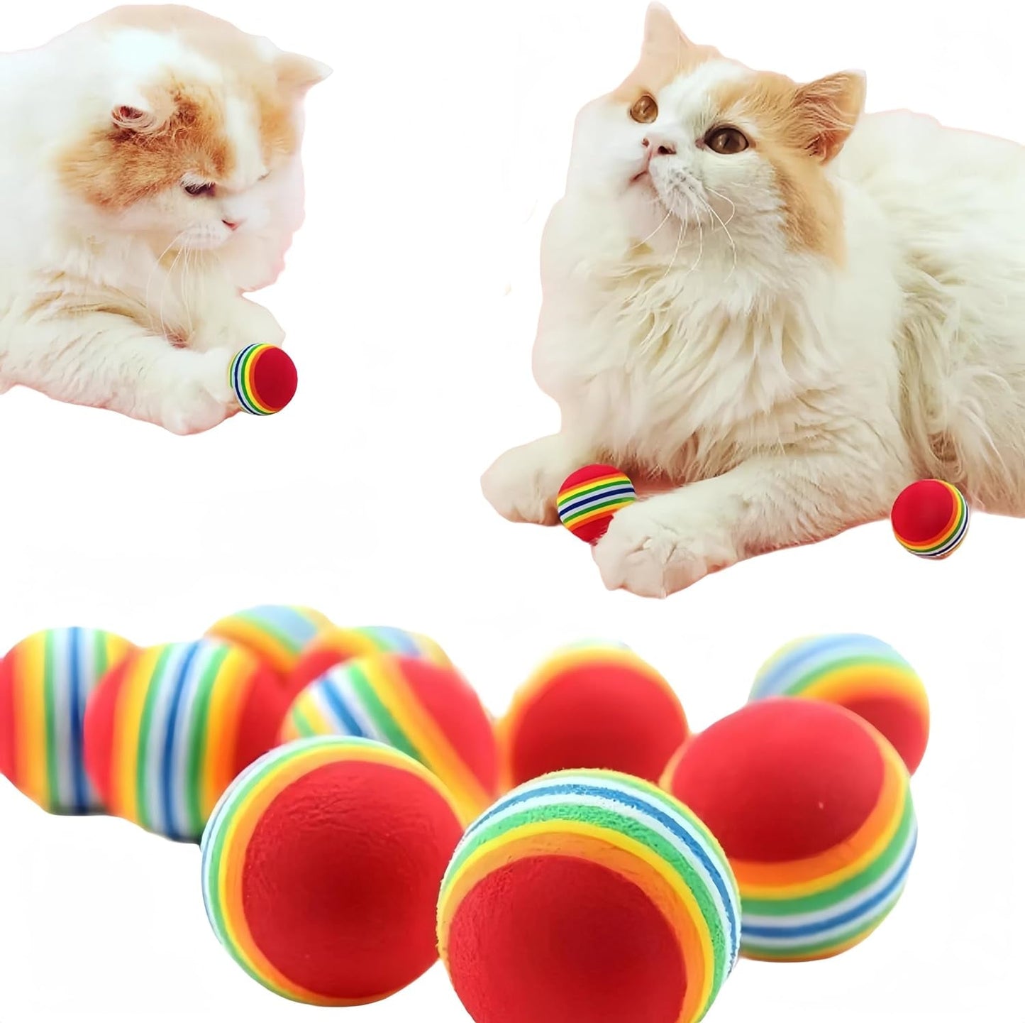 10 Pcs Larger 1.38 "Soft EVA Foam Interactive Indoor Quiet Toy Balls, 35Mm Diameter Dog and Cat Toy Balls Quiet Toy Balls for Pets to Play Alone.Kittens Toys.Cat Toy Sponge Ball.