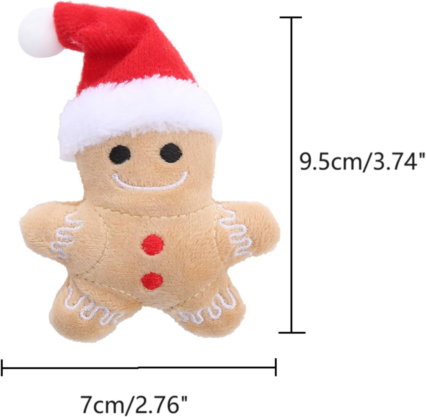 4 Packs Catnip Toys Interactive Toy Costume Plush Christmas Gingerbread Man Cat Toys