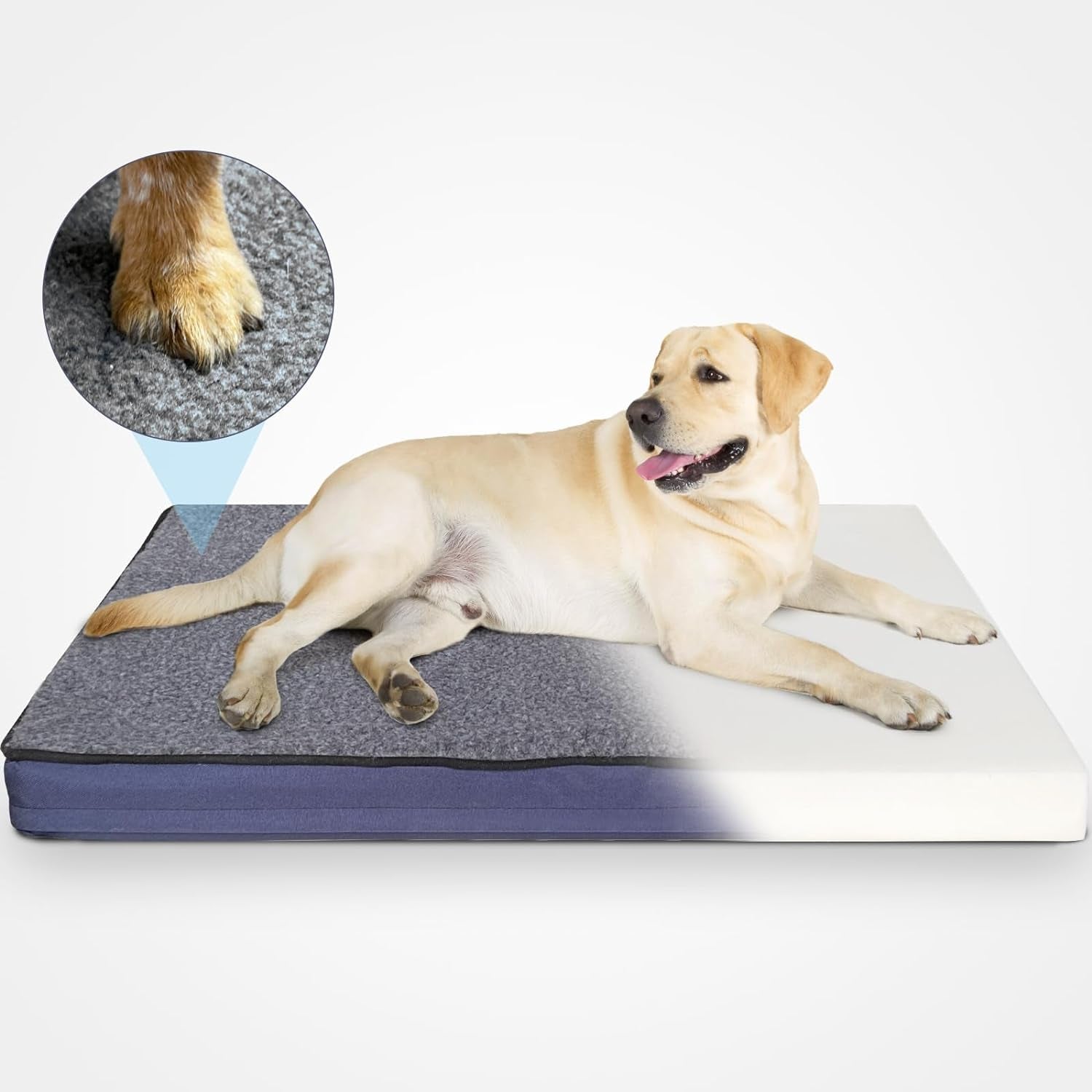 Dog Bed Mat Dog Crate Pad Mattress Reversible (Cool & Warm), Water Proof Linings, Removable Machine Washable Cover, Firm Support Pet Crate Bed