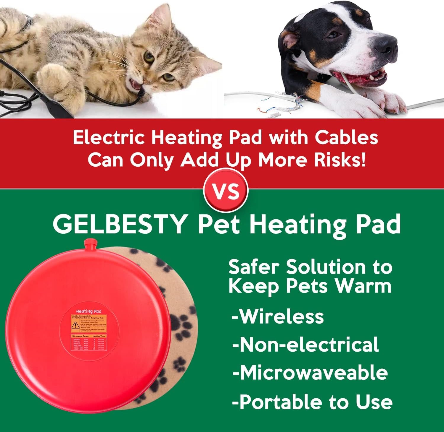 Authentic Pet Heating Pad Microwave, Snuggle Warming Safe Outdoor Newborn Kitten Puppy Pet Bed Warmer, Gel Reusable Heat Disc, Waterproof Heating Disk for Dog, Cat, Rabbit and Guinea Pig, Pet Gifts