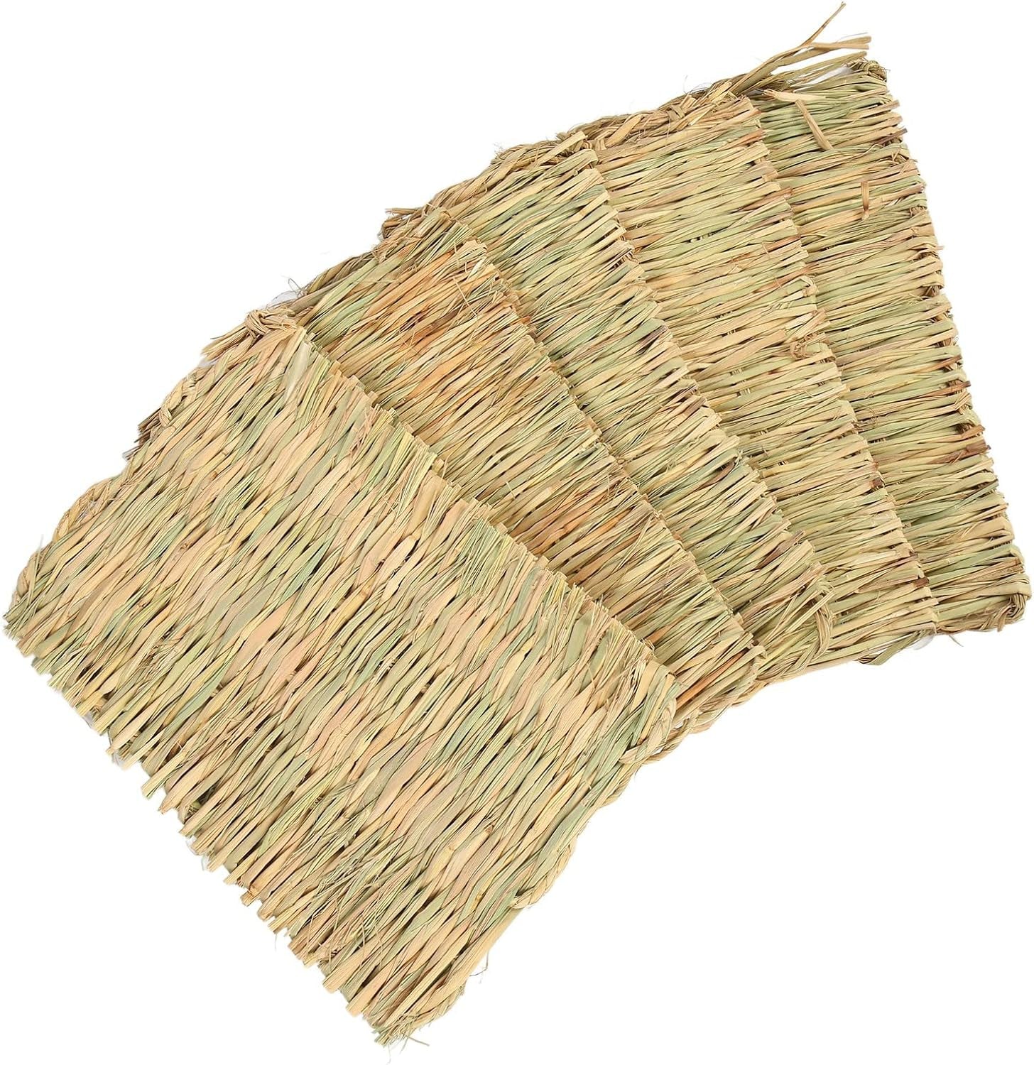 Zerodis 5PCS Rabbit Grass Mat, Bunny Grass Mat 4 Season Universal Warm Grass Woven Bed Mat Bunny Bedding Nest Handmade Woven Bed Mat Straw Hay Mats Chewing Toy for Guinea Pig Hamst