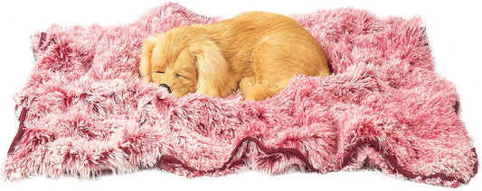 Dog Blankets - Two Tone Shaggy Fur Calming Cat Blankets Dog Beds Pet Throw Blanket Protector for Crate, Bed, Couch & Sofa (X-Large (60''X43''), Rose)