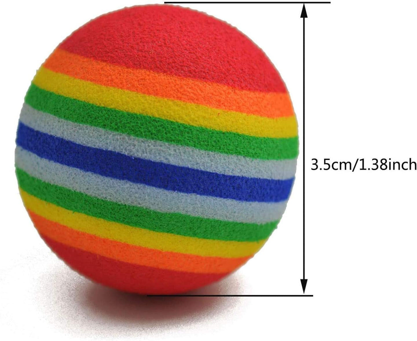 12PCS Foam Balls for Cats, Colorful Rainbow Ball Cat Toy Sponge Ball Cat Toy Ball Soft Pet Ball Toy for Cat Puppy Kitty