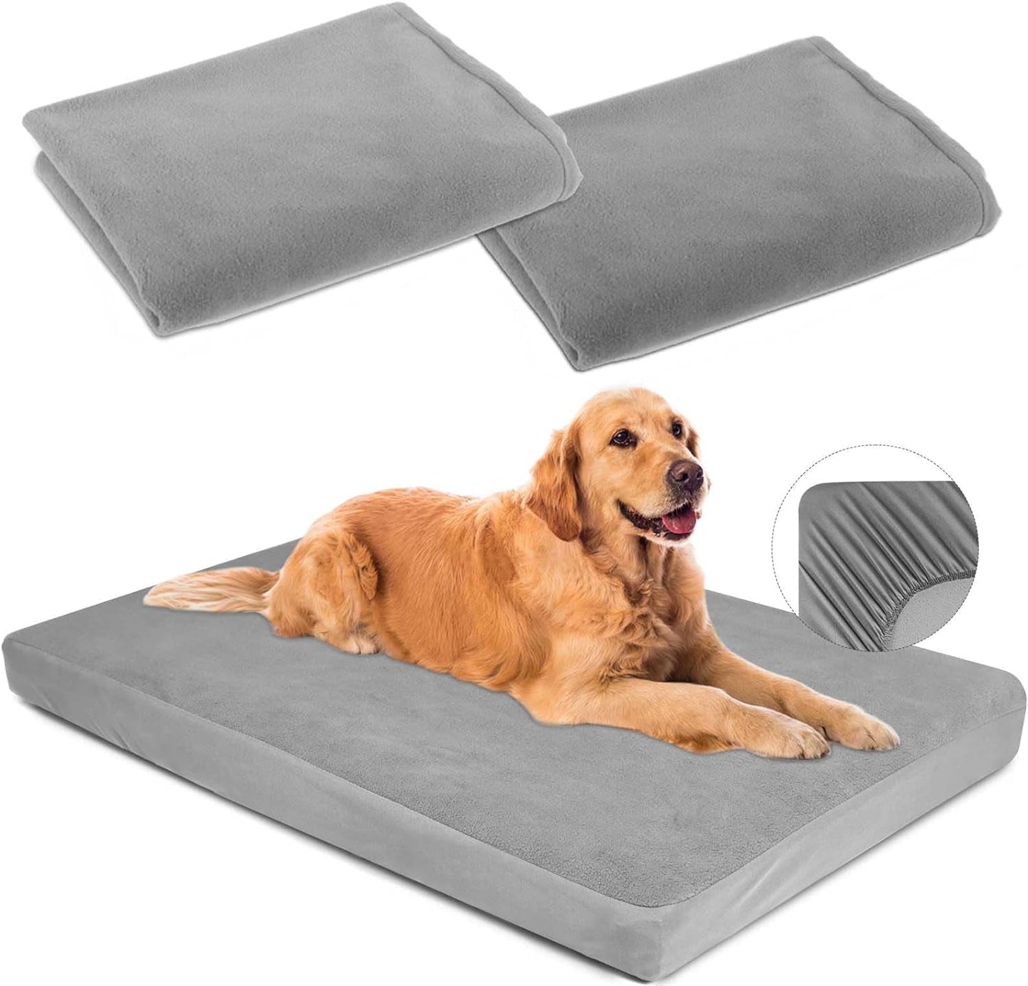 Dog Bed Covers Replacement Washable 100% Waterproof Soft Dog Bed Sheet 2 Pack 36" X 23" S