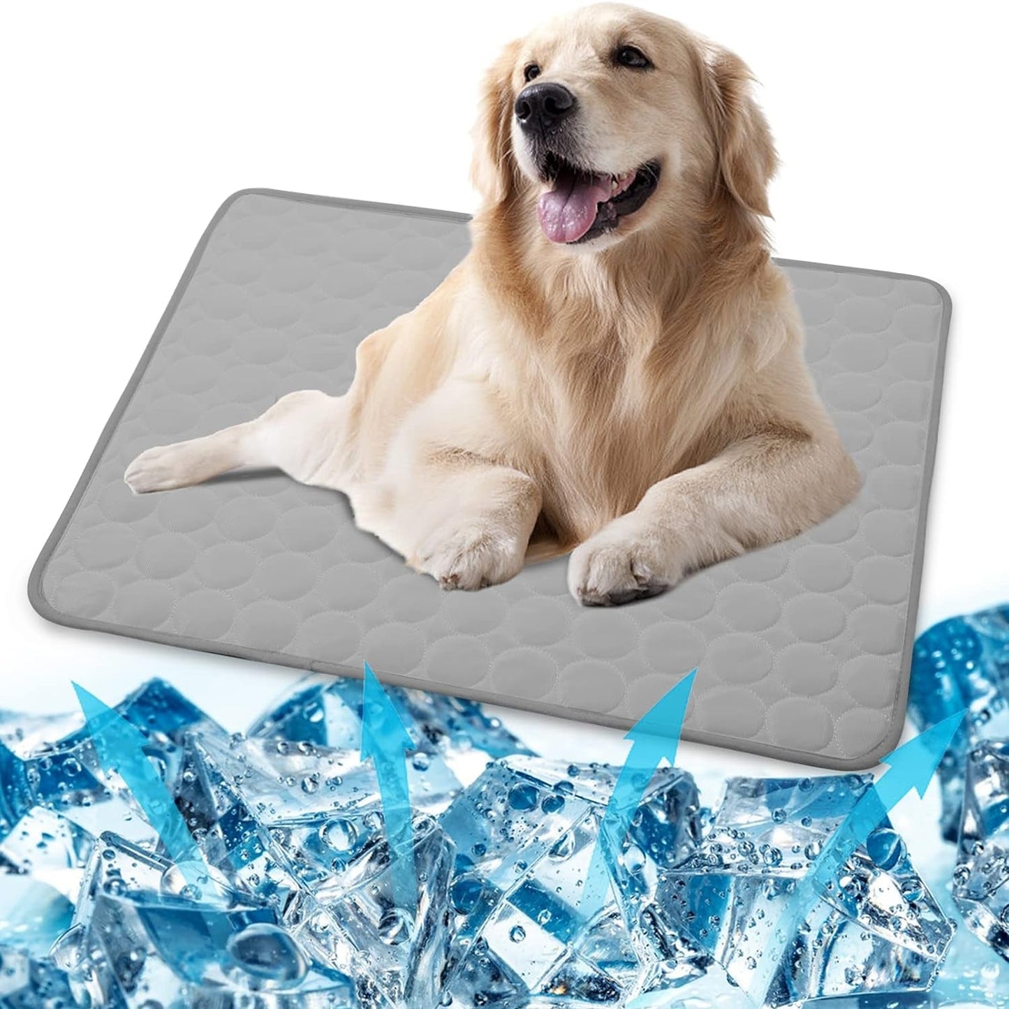 Dog Cooling Mat,Ice Silk Washable Pet Cooling Pad,Self Cooling,Non-Toxic Breathable Sleep Bed Beach for Large Dogs Cats