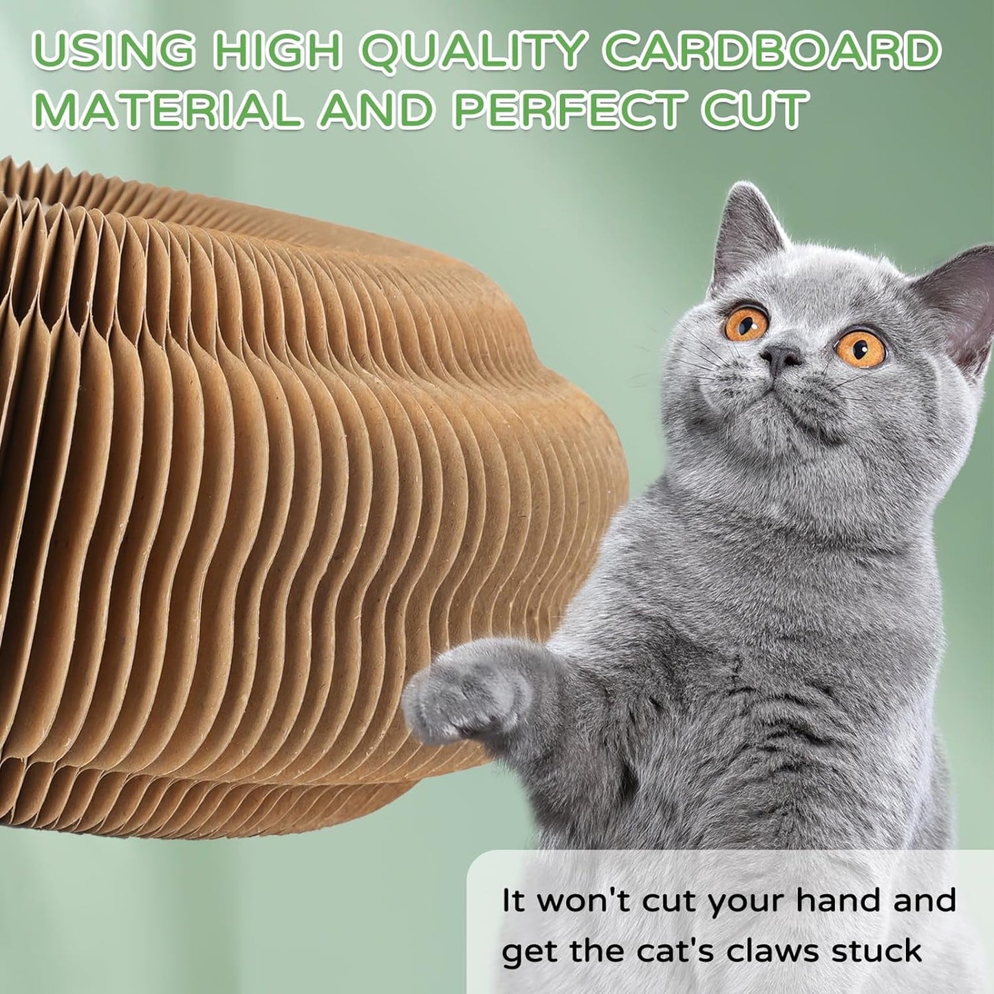 Magic Organ Cat Scratching Board, Cat Accordion Toy Cat Scratching Post Ball Track, Kitten Fun Intelligence Physical Exercise Educational Toy