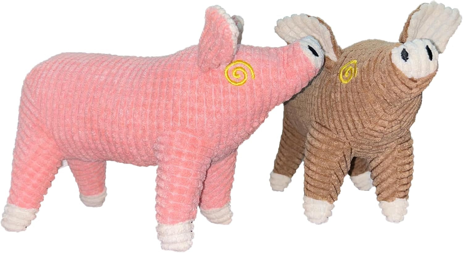 2 Pack Pigs Plush Toys for Dogs, Interactive Dog Toys for Dog Birthday, Squeaky Dog Toys for Gifts, Pink Pig Dog Toys Plush and Brow, Mothers Day Dog Mom Gifts.