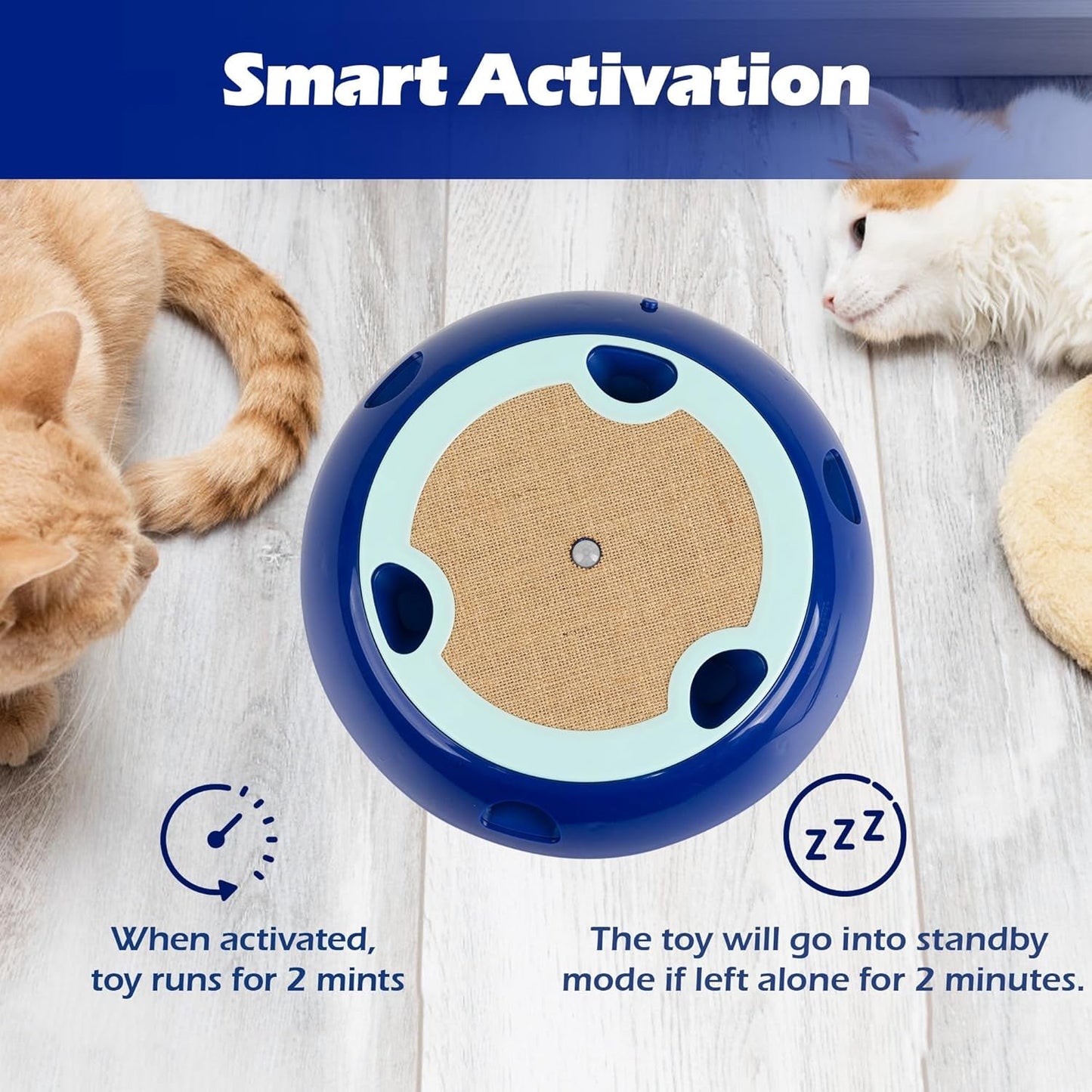 2In1 Interactive Cat Toys for Indoor Cats Automatic Whack a Mole Electronic Kitten Toy with Jute Mat Cute Mouse Toy