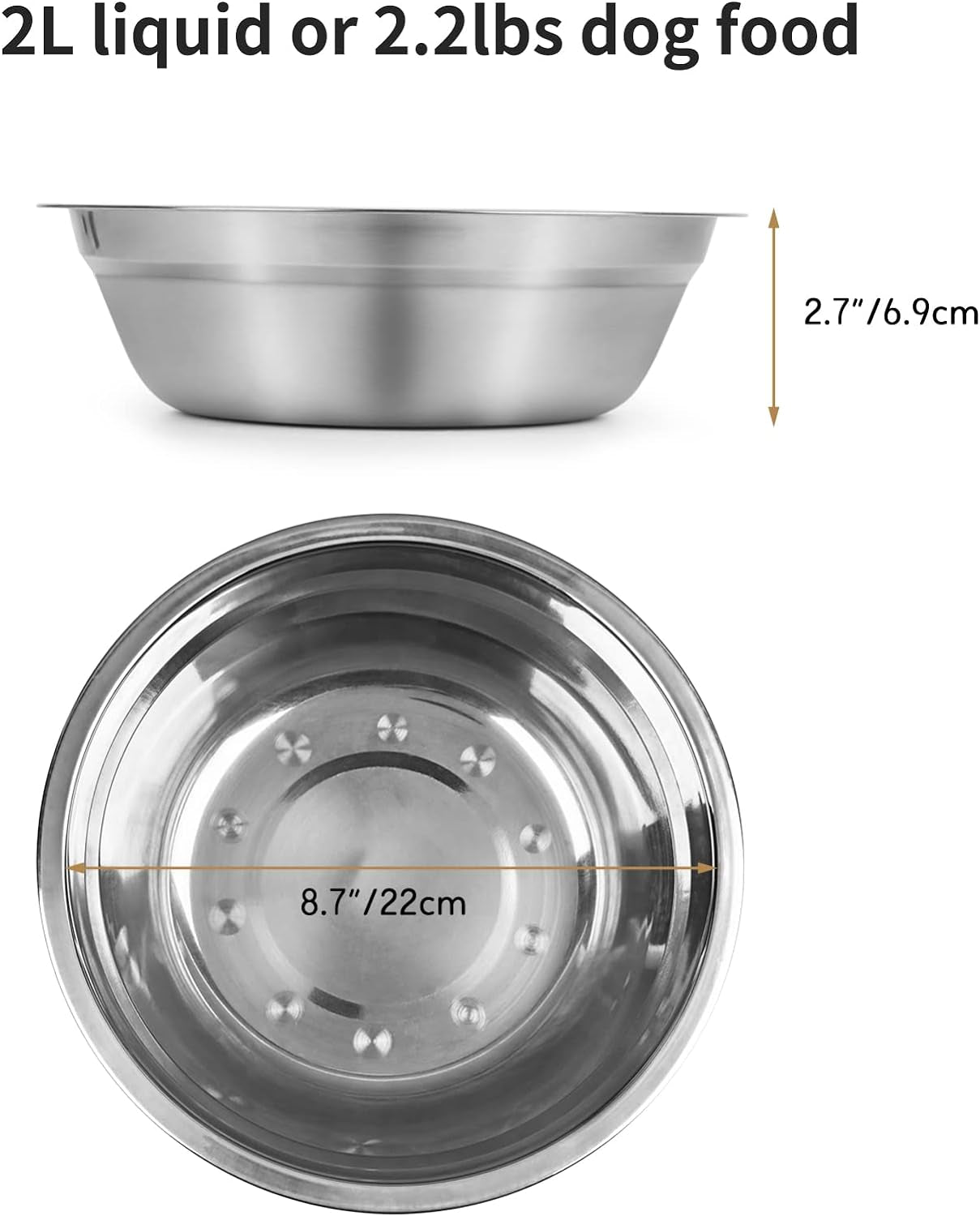 Yangbaga Large Dog Feeding Station, Extra High Elevated Dog Bowl with Durable Metal Legs, Raised Dog Food&Water Feeder, Comes with a Big Stainless Steel Bowl for 13 Cups of Water or 35 Oz of Dog Food