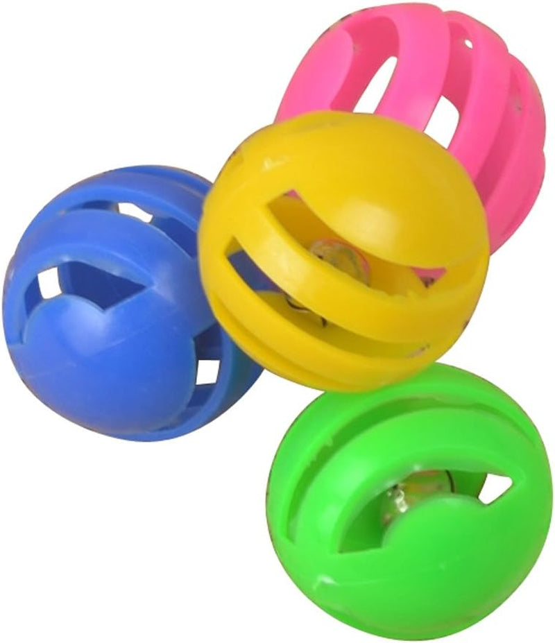 4 PCS Plastic Hollow Ball Jingle Bell Pet Cat Play Toy