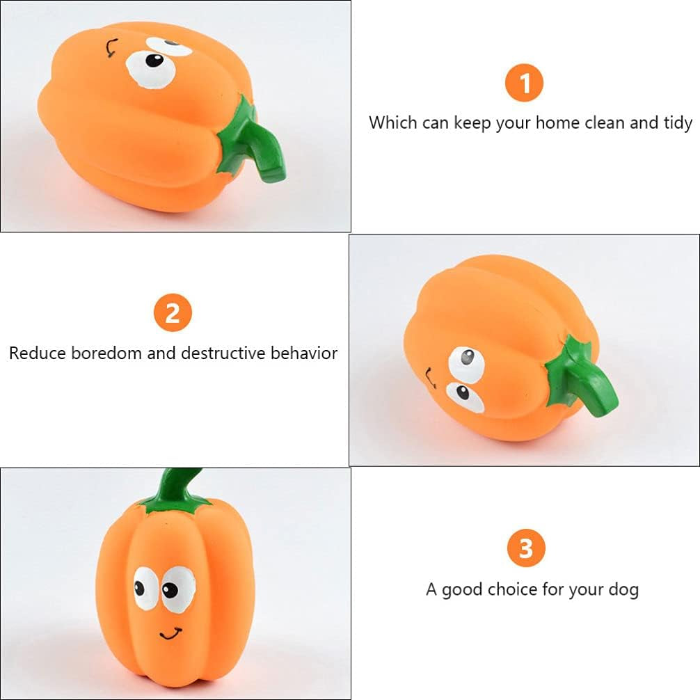 2Pcs Squeak Latex Dog Toys Pumpkin Shaped Dog Toys for Pet Training Toy Dof Toys Animal Puppy Interactive Play for Small Medium Dogs