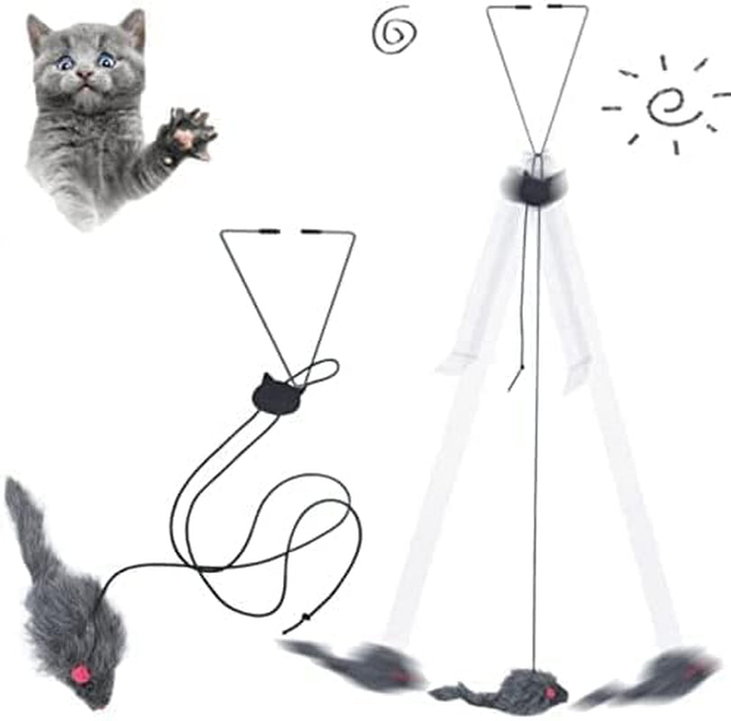 2 Pack Hanging Door Bouncing Mouse Cat Toy