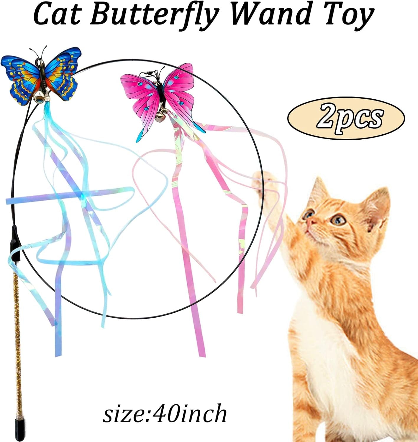 25PCS Cat Toy Kitten Toys for Indoor Cats,Cat Toy Set Including Cat Butterfly Wand Toy,Catnip Ball,Cat Spring Toy,Cat Door Hanging Toy,Cat Crinkle Balls,Sparkle Ball for Cat, Kitty