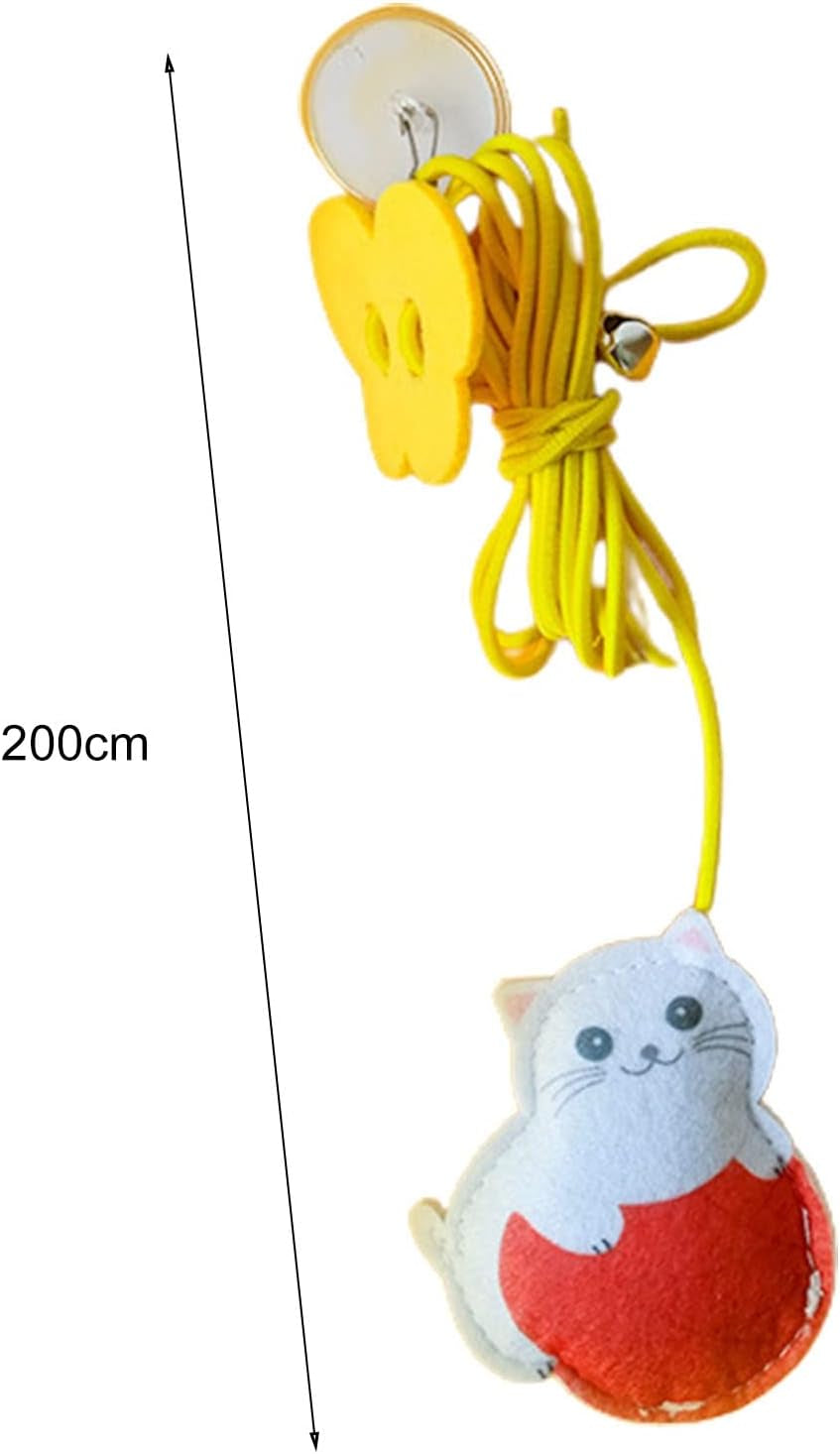 200Cm Catnip Toys, Healthy Kitten Teething Chew Toys for Cats & Kittens, Hanging Cat Toy Self-Excited Retractable Nylon Stress Relief Cat Catnip Swing Toy for Living Room C