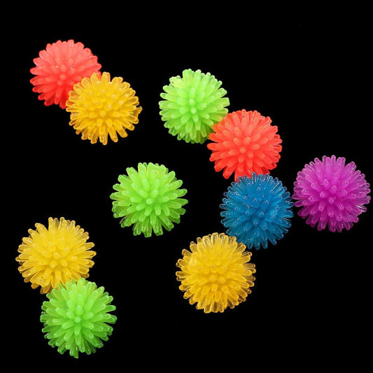 10Pcs Cat Toy Stretch Balls Colorful Squeezy Balls Interactive Cat Dog Soft Spiky Ball Cat Chew Toy for Cats to Play