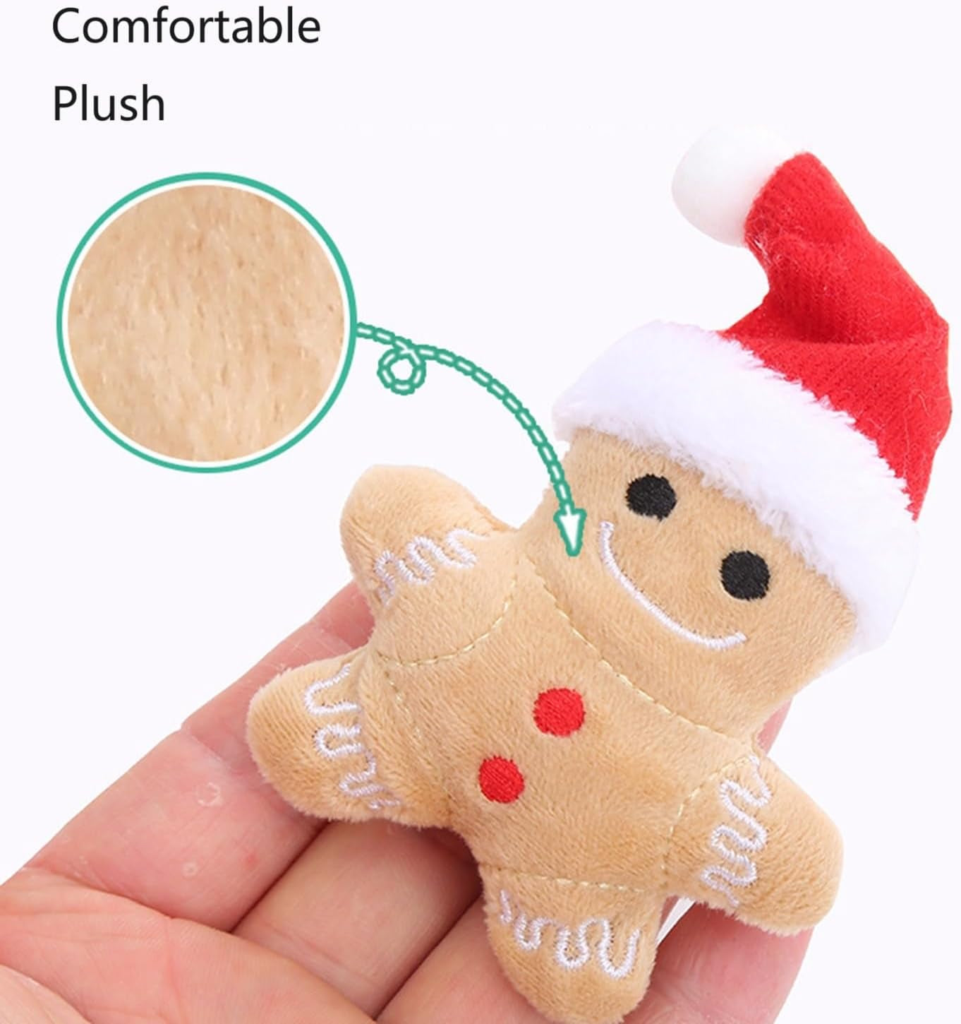 4 Packs Catnip Toys Interactive Toy Costume Plush Christmas Gingerbread Man Cat Toys