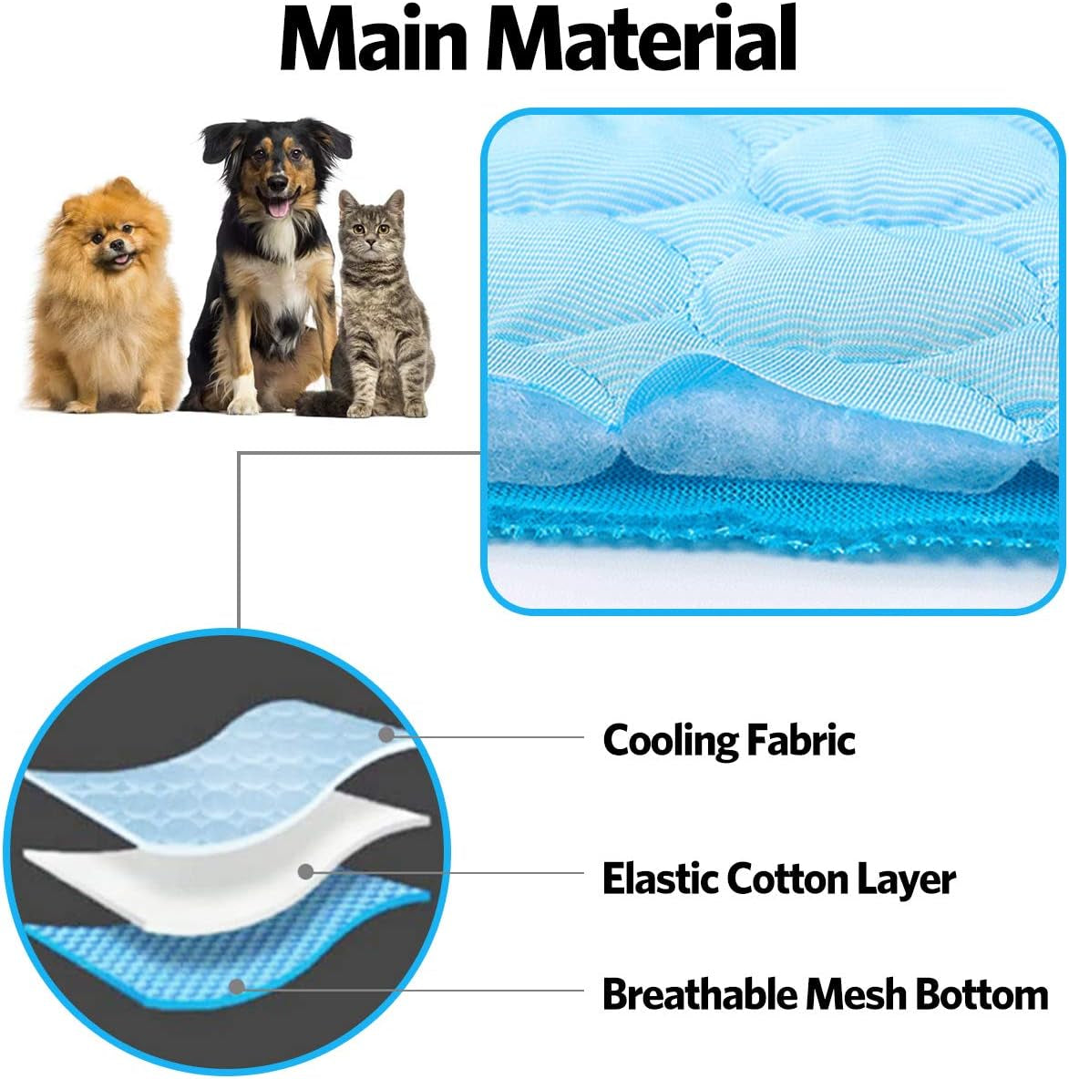 Dog Cooling Mat Pet Cooling Pads Dogs & Cats Pet Cooling Blanket for Outdoor Car Seats Beds (22IN*28IN)