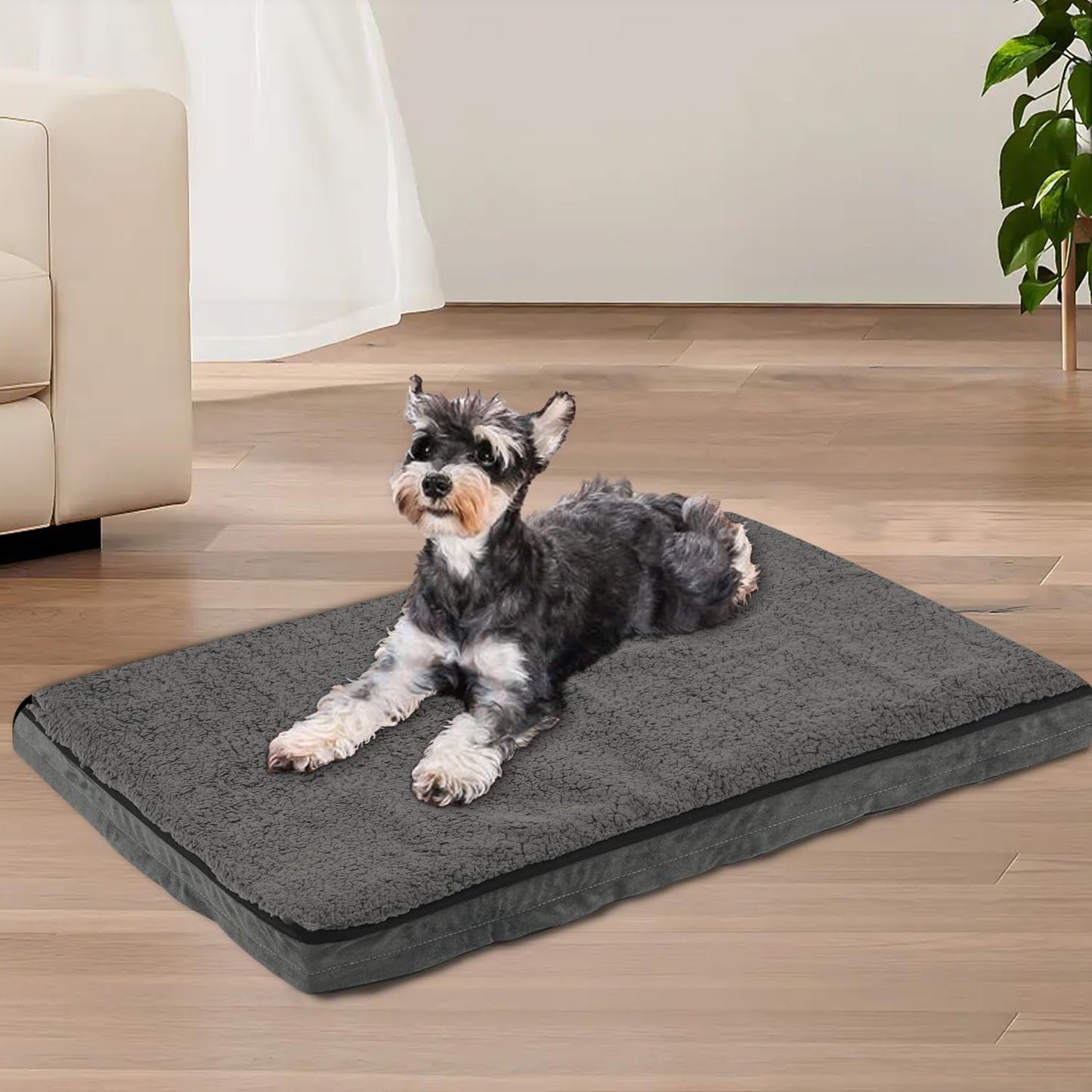 Dog Beds for Small Dogs,Large,Medium,High Elastic Memory Foam Dog Bed Available All Year Round,Dog Crate Mat with Waterproof Removable Machine Washable Cover,Dog Crate Pad with Non Slip