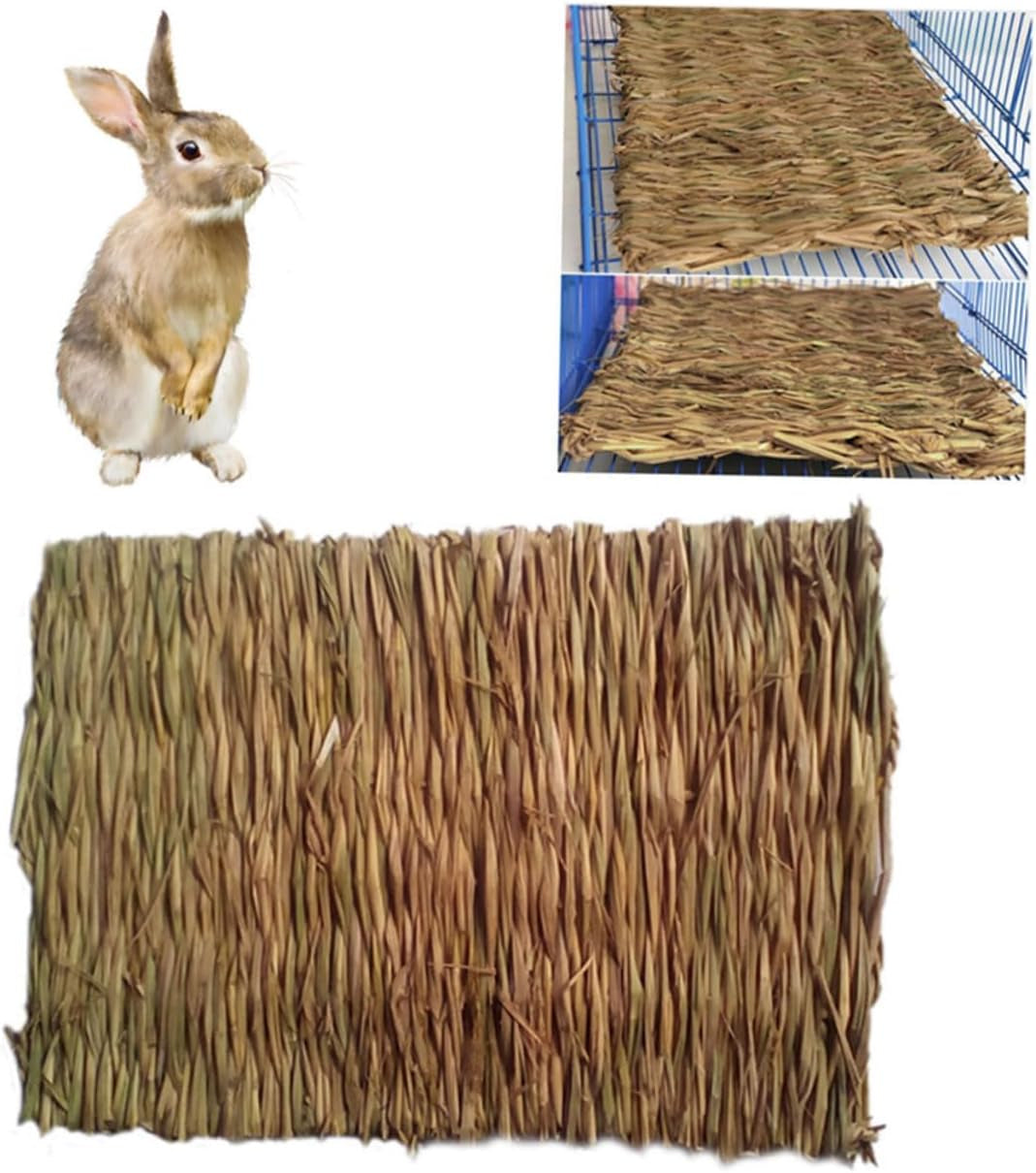 Yardwe 4Pcs Hamster Dry Grass Mat Hamster Grass Mat Hand Woven Straw Mat Small Pets Nest Net