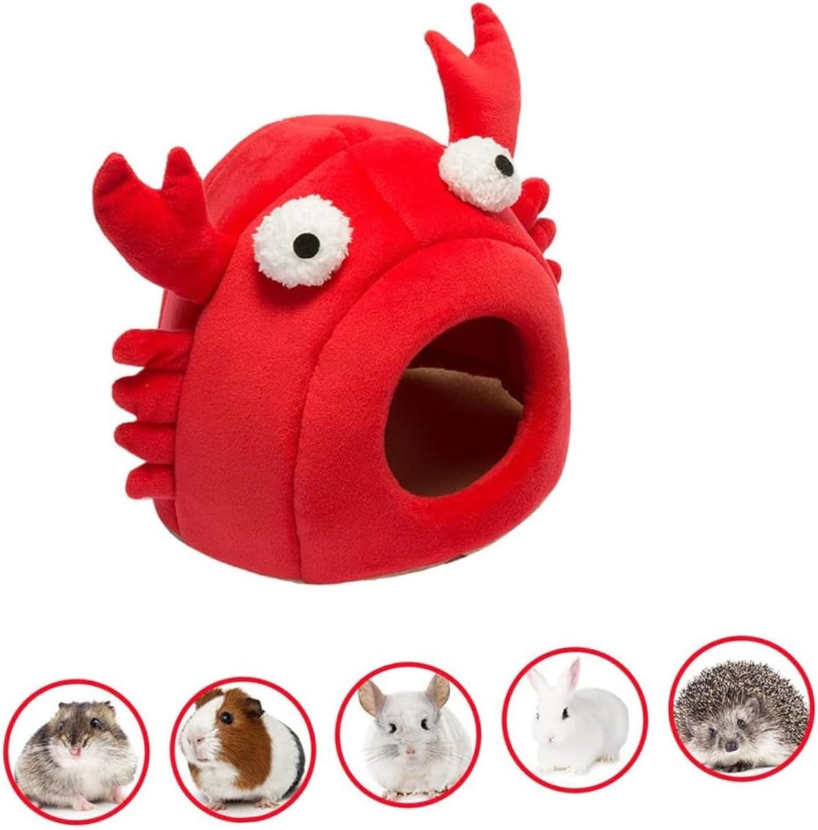 1 Pc Little Pet Crab Nest Guinea Pig Bed Hedgehog Hideout Crab Cat Bed House Small Pet Cotton Dog Sofa Pet Huts Dog Cozy Bed Samll Pet Nest Cat Nest Red Cloth Autumn and Winter