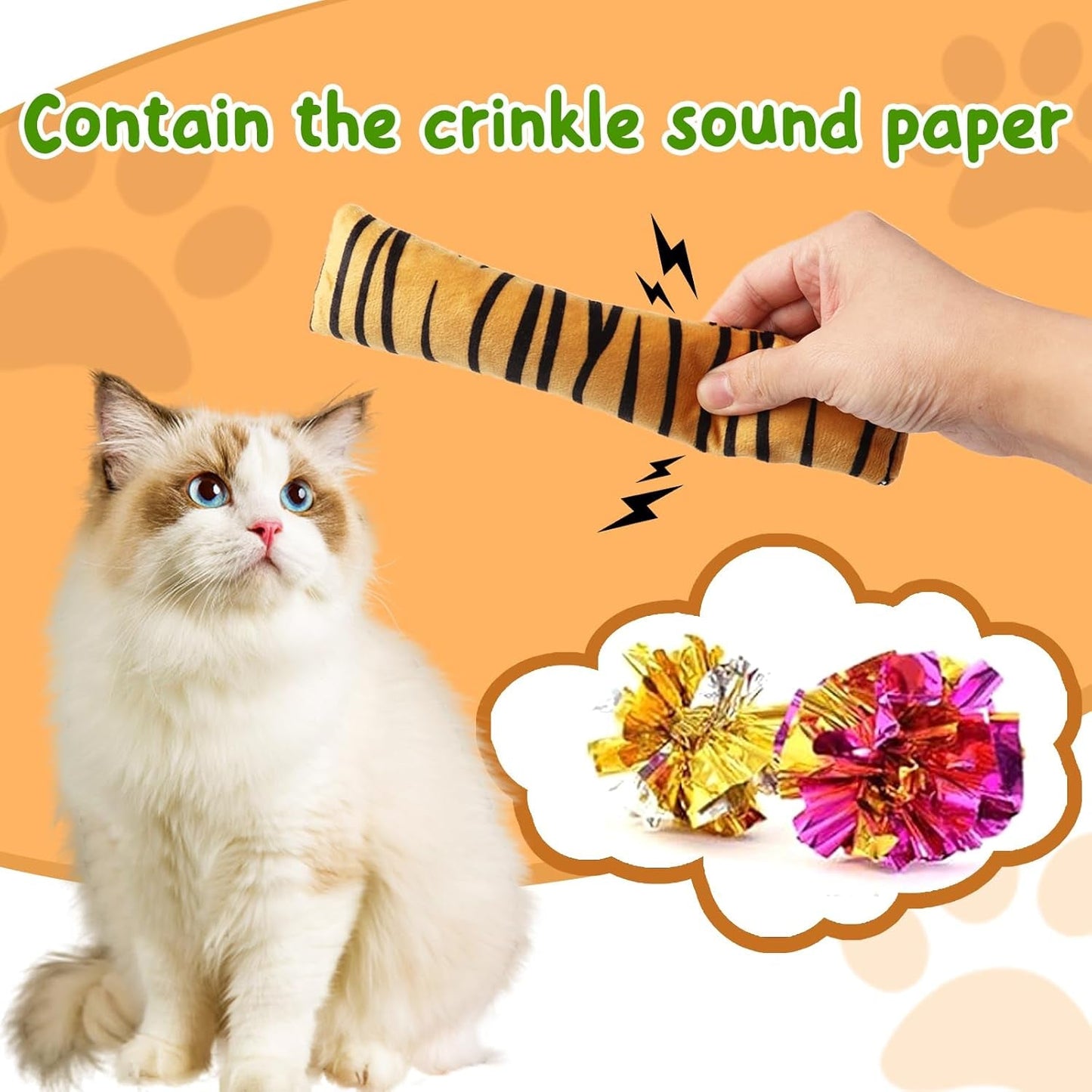 4 PCS Cat Kicker Toys Catnip Toys with Crinkle Sound Cat Catnip Pillow Toys Cat Toys with Catnip for Indoor Cats Chase Entertain and Exercise