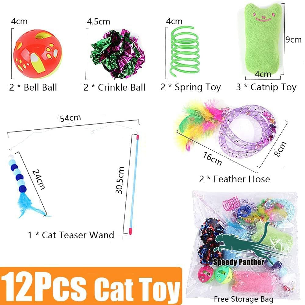 12 Pcs Catnip Toys for Indoor Cats Catnip Mouse Cat Kicker Toys for Indoor Cats Teaser Wand Toy