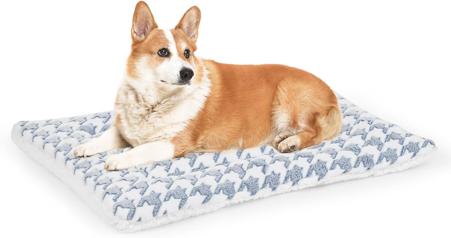 Dog Bed Mat, Reversible Crate Pad for Medium Small Dogs, Machine Washable, Portable and Soft Pet Bed Pad/Mat for 22-Inch Kennel