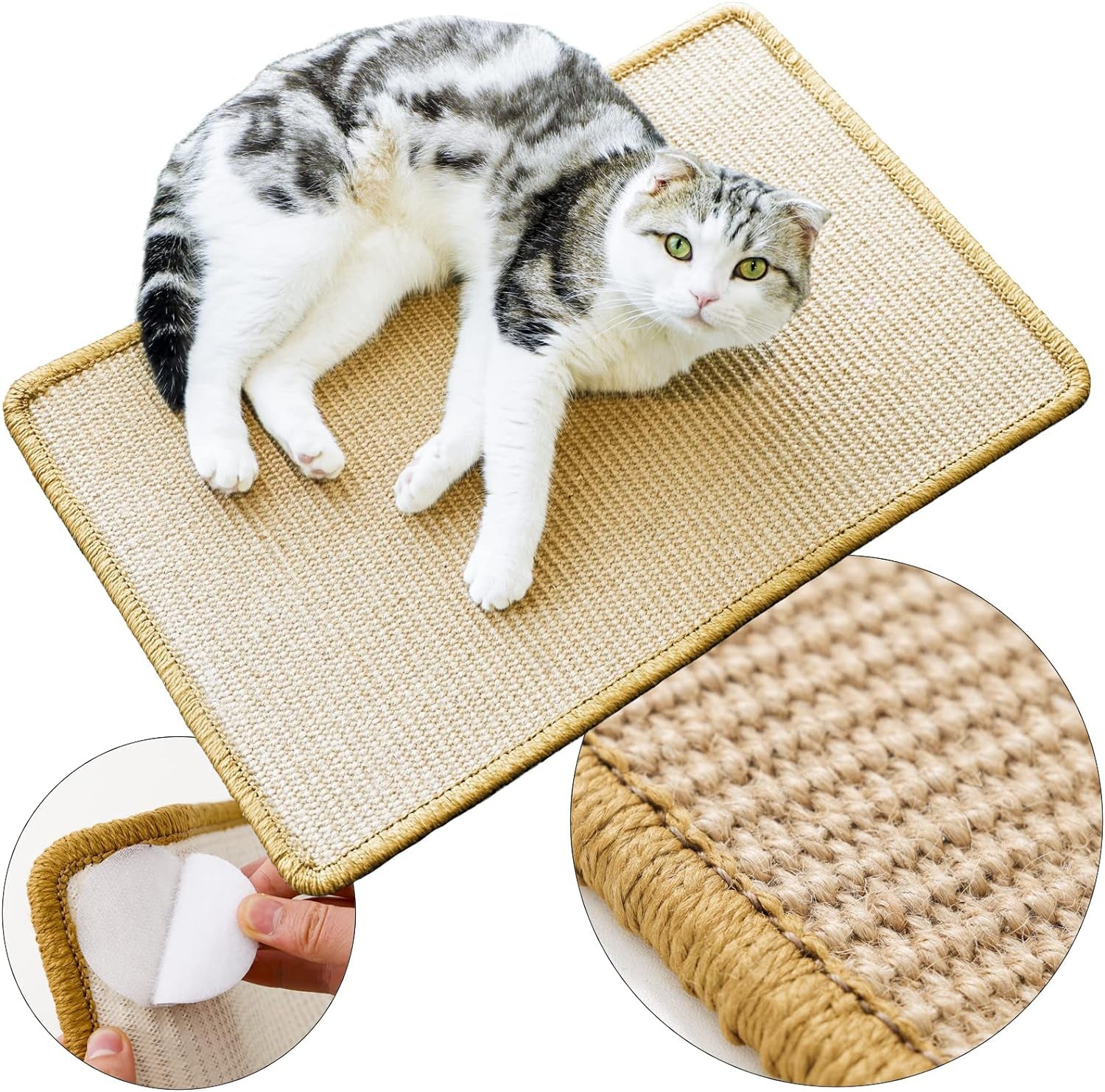 2Pcs Packing Foldable Cat Scratcher Board,Sofa Wall Corner Cat Scratching Pads, Horizontal Cats Scratcher Guards for Furniture Wall Cat Scratchers for Indoor Cats