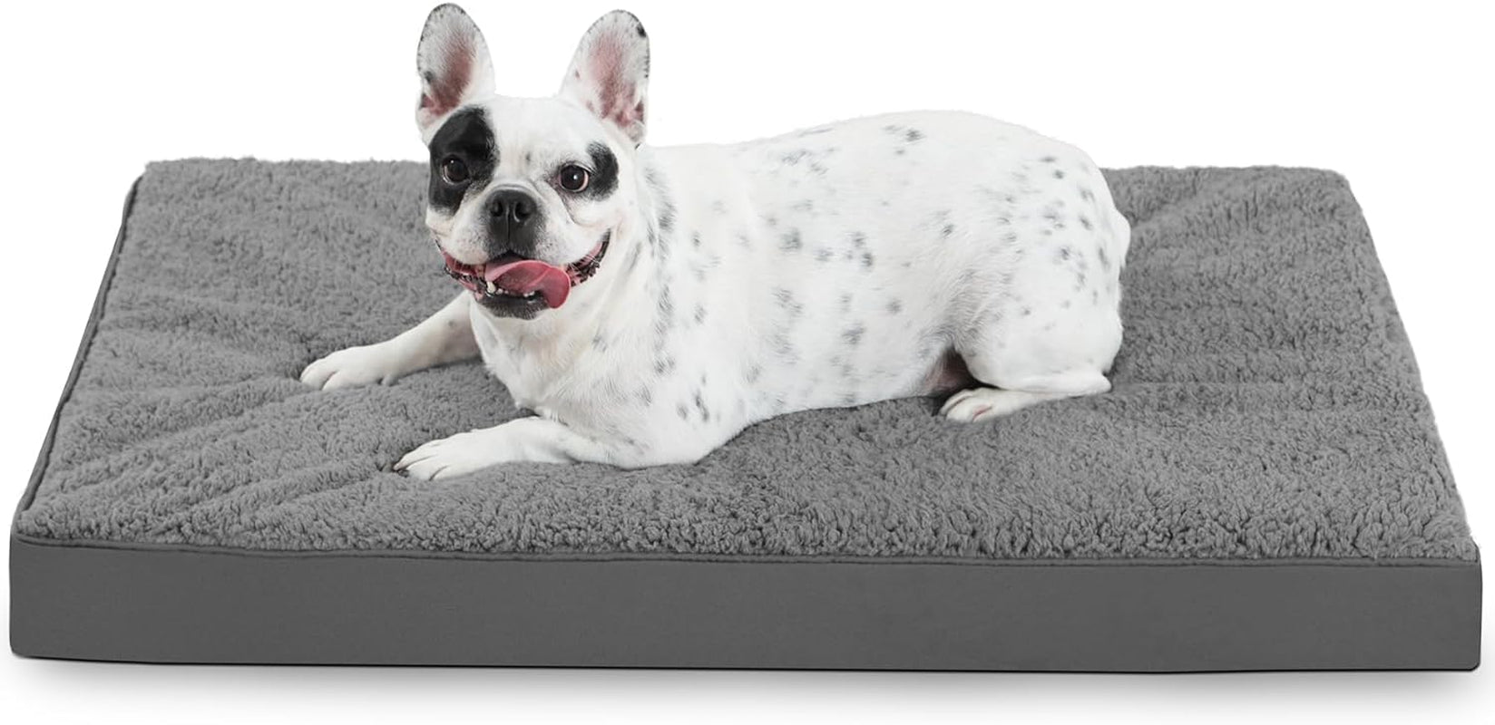 MIHIKK Large Dog Bed with Removable Washable Cover, Orthopedic Dog Crate Bed Large Breed, Waterproof Pet Bed, Big Flat Dog Beds Large Sized Dog Mattress, Dark Gray,36 Inch