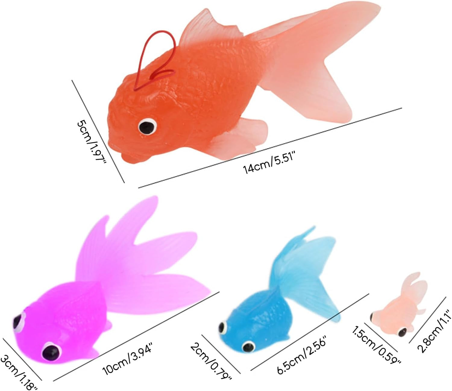 20Pcs Goldfish Pet Fish for Cat Toy Fish Swimming in Water Cats Drink More Mini Goldfishi Toy Novelty Waterproof Toy Toddler Swimming Toy