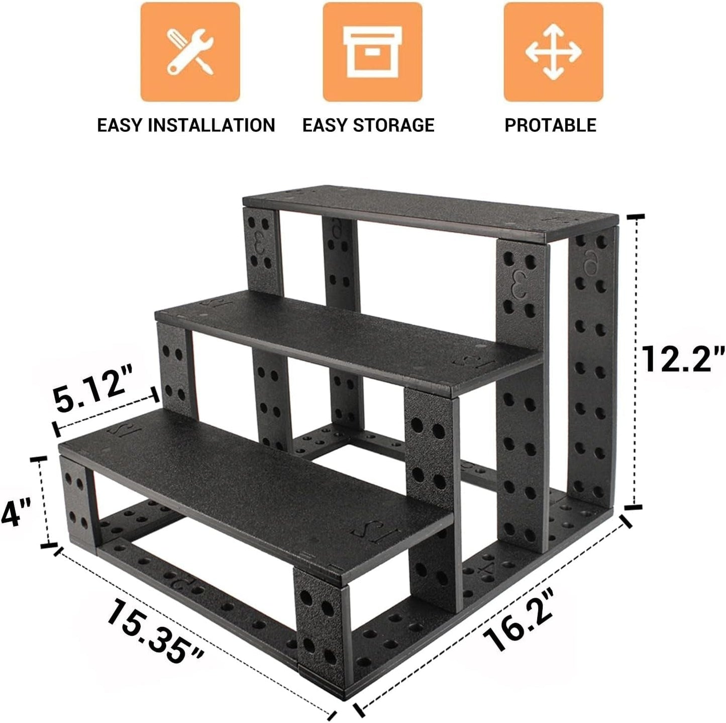 Dog Stairs for Small Dogs, 3 Steps Dog Steps for Bed Couch, Stairs for Small Dogs to Get on Bed, Easy Install Pet Stairs for Small Dogs, Cats